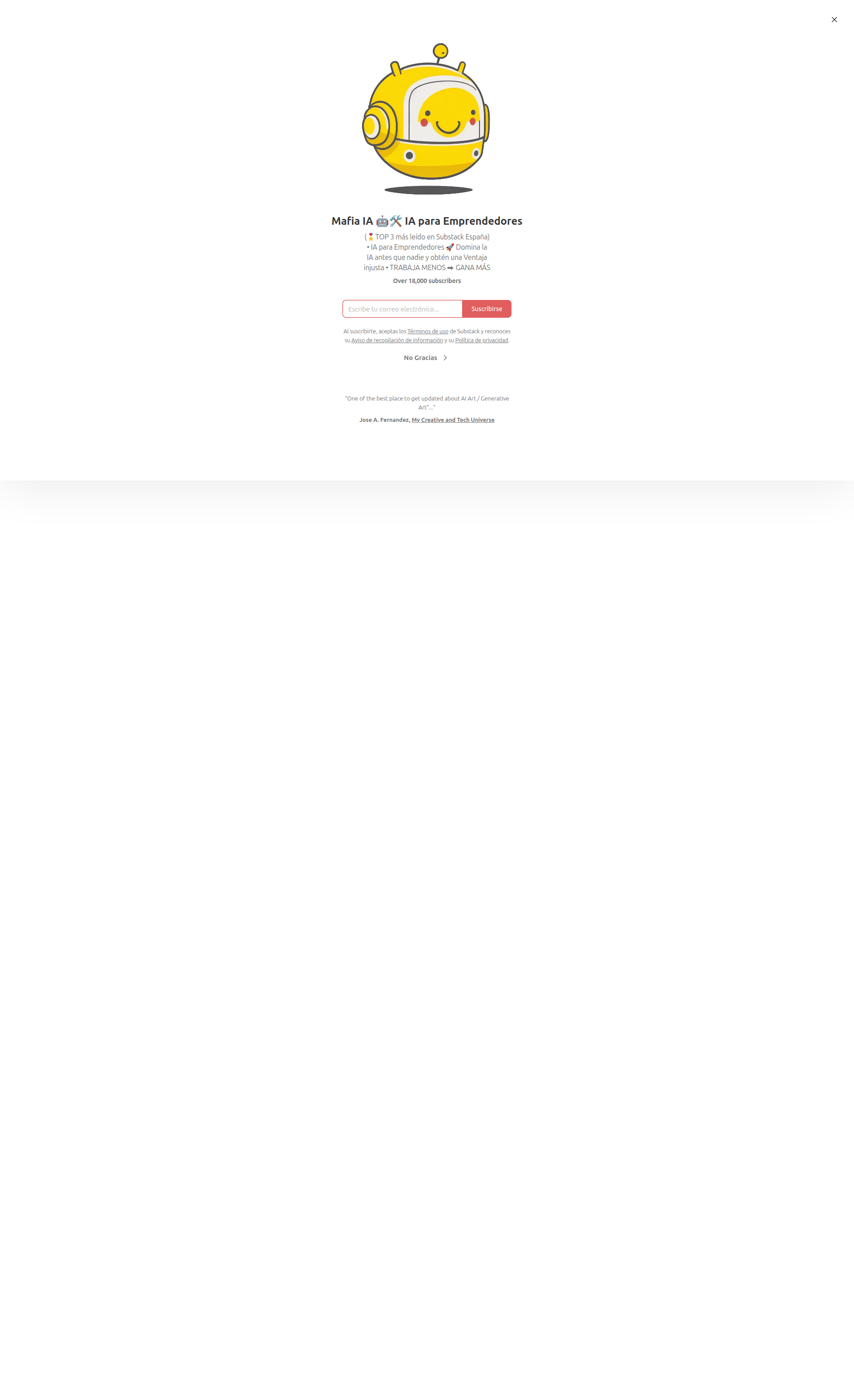 Landing page screenshot for aimafia.substack.com, 1920 by 3146 pixels