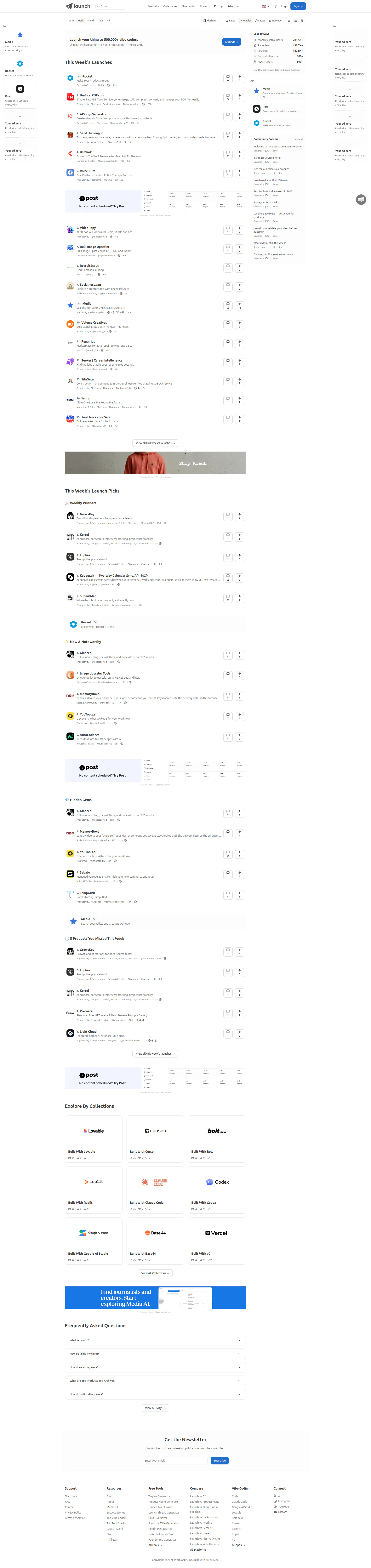 Launch website