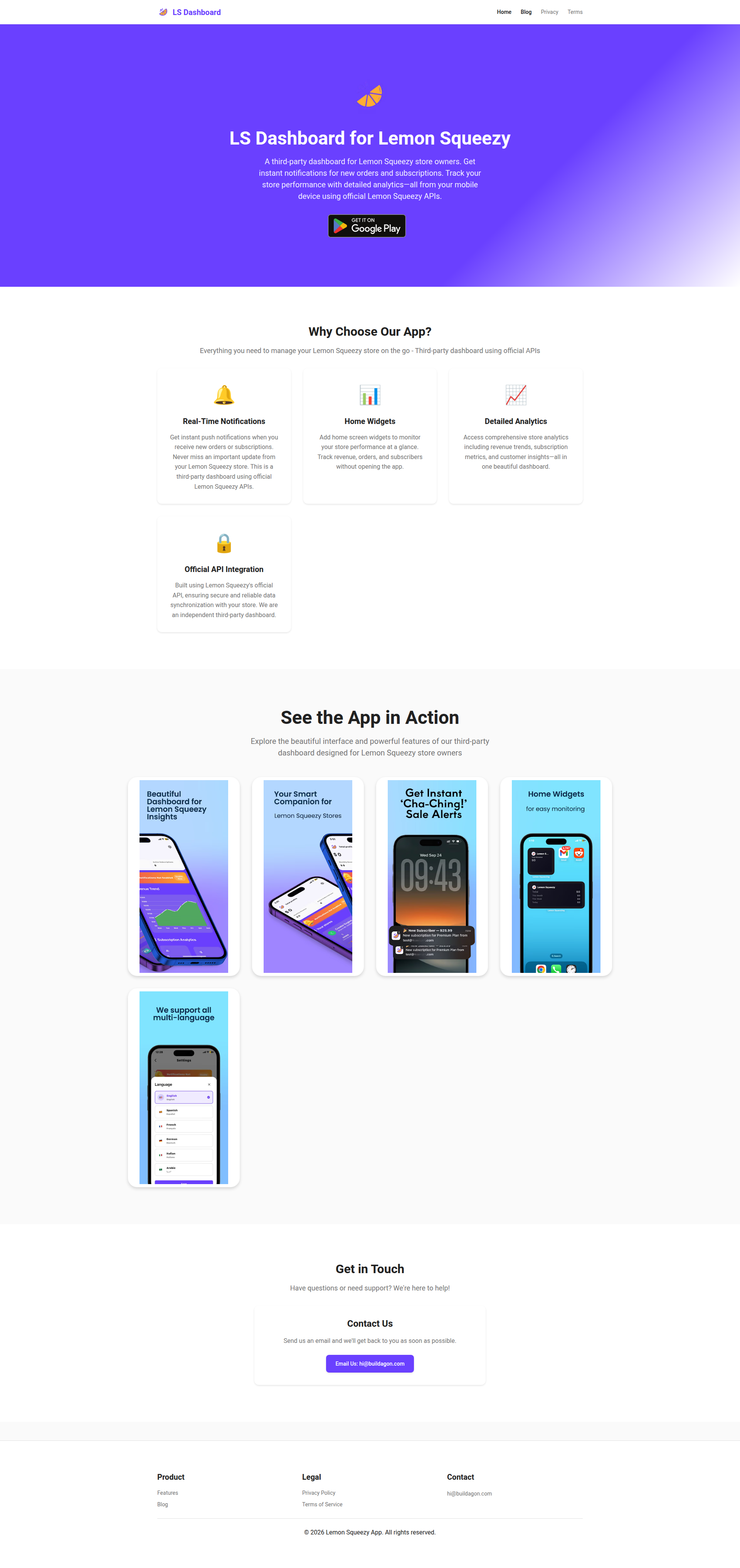 Landing page screenshot for squeezy.buildagon.com, 1920 by 4068 pixels