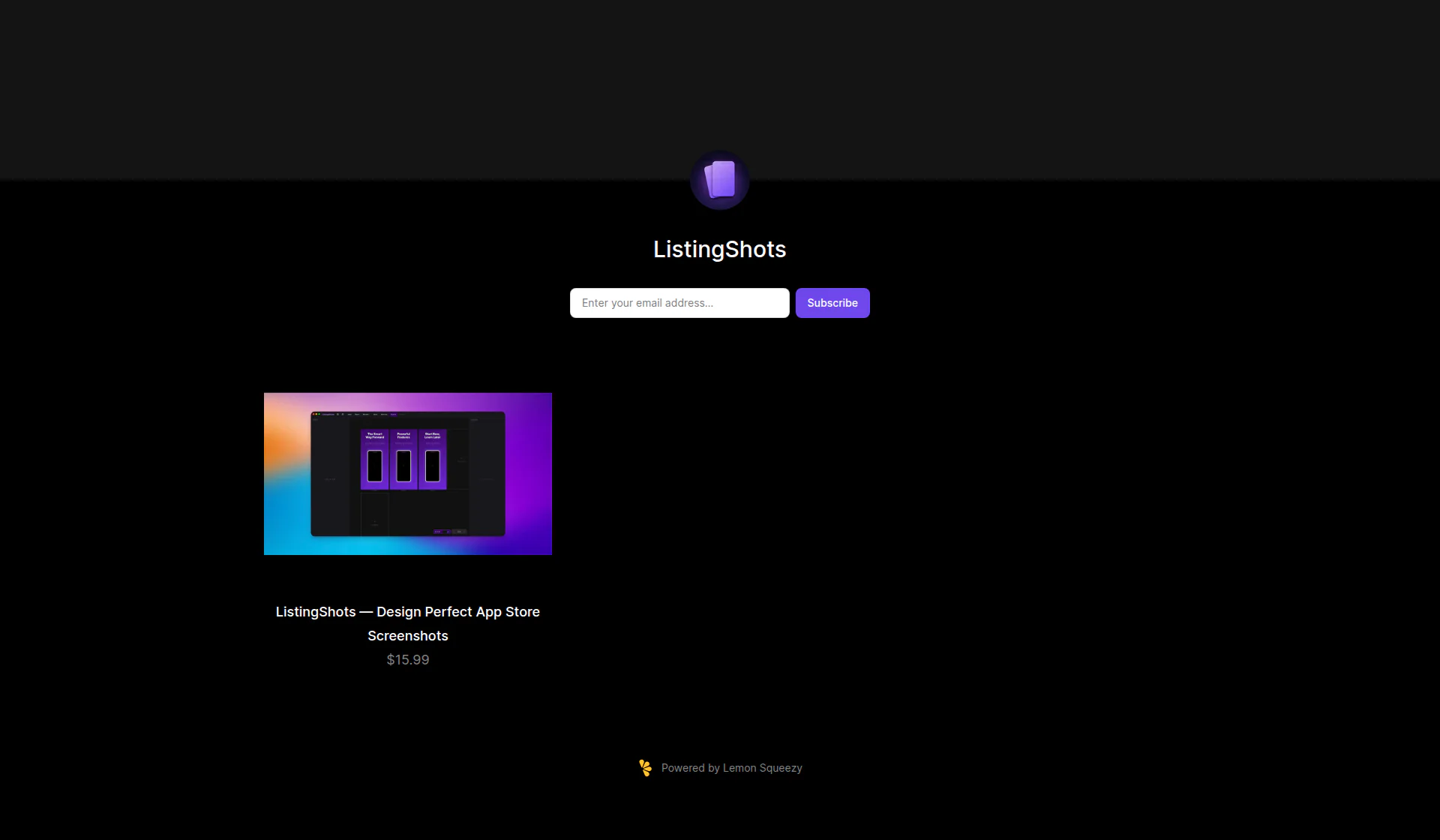ListingShots landing page
