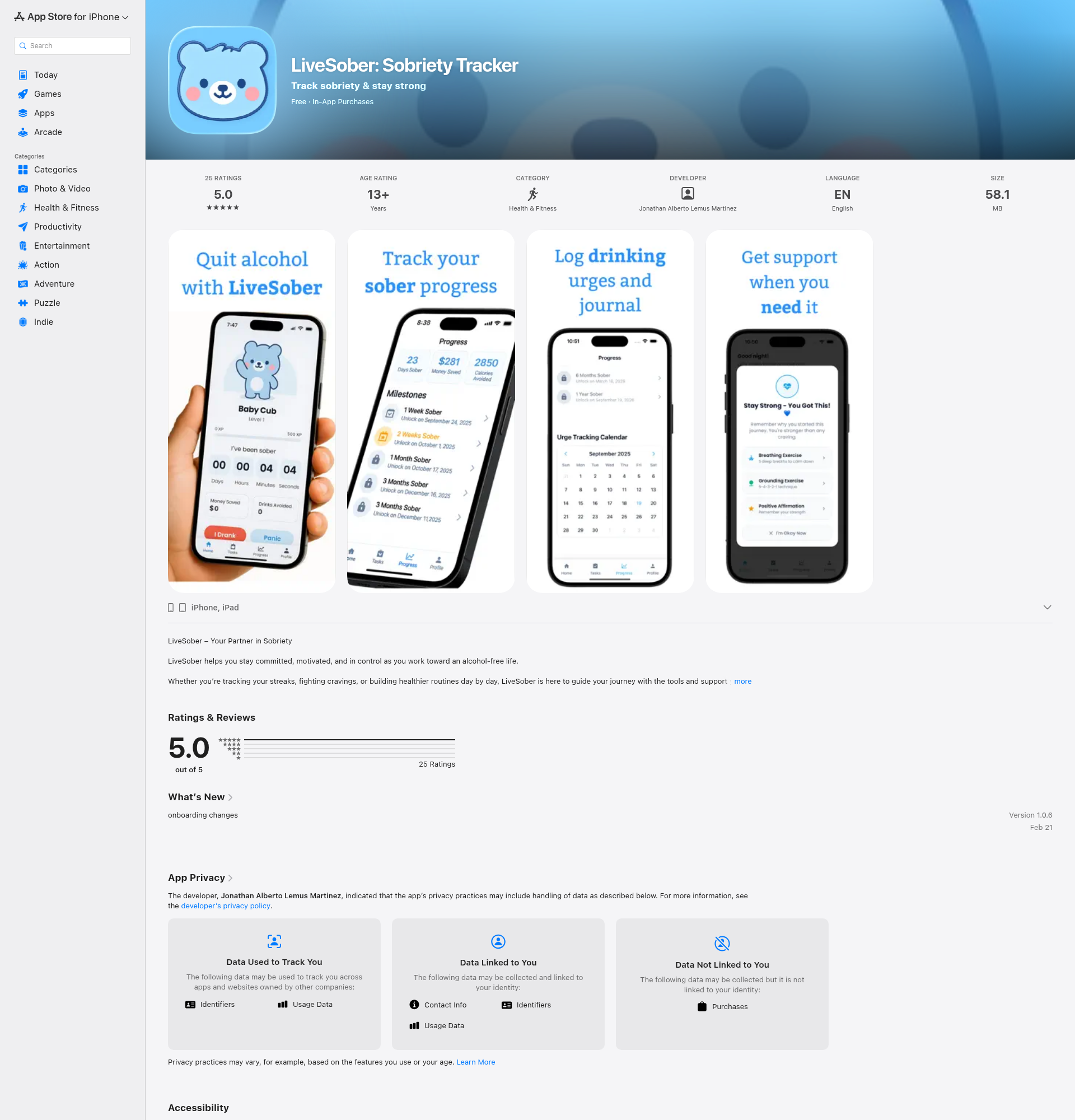Landing page screenshot for apps.apple.com, 1920 by 2000 pixels