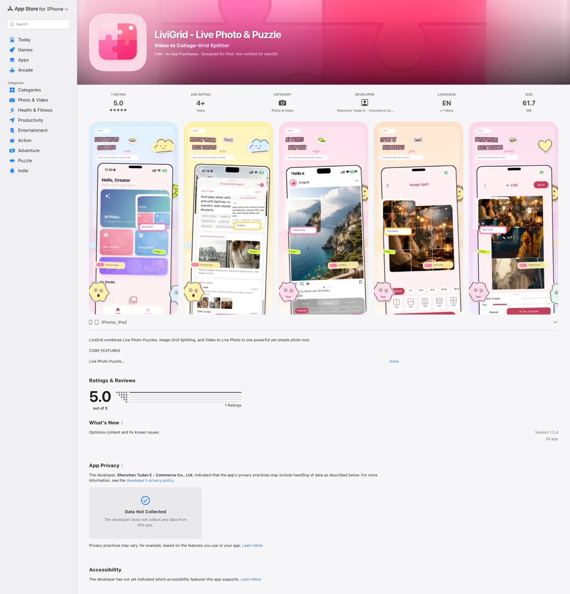 liviGrid landing page