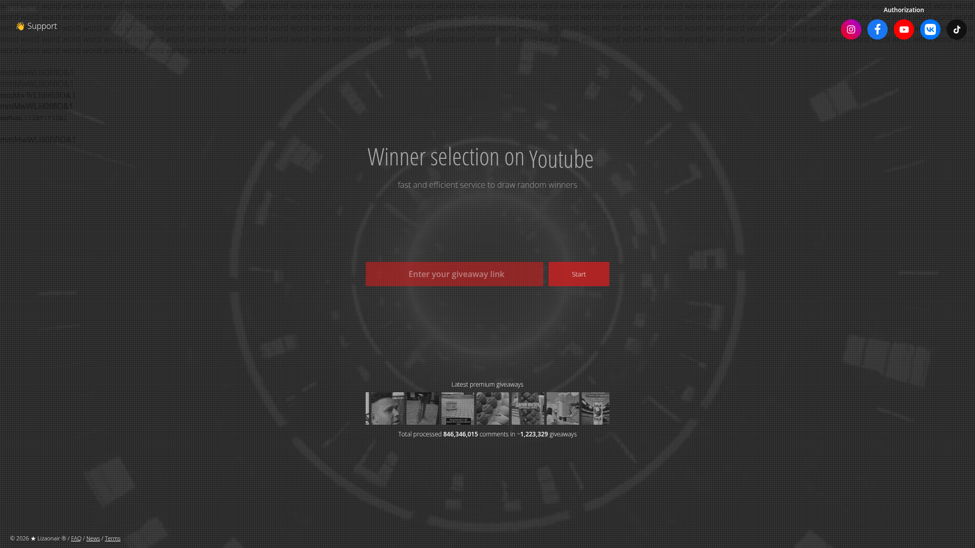 Landing page screenshot for lizaonair.com, 1920 by 1080 pixels