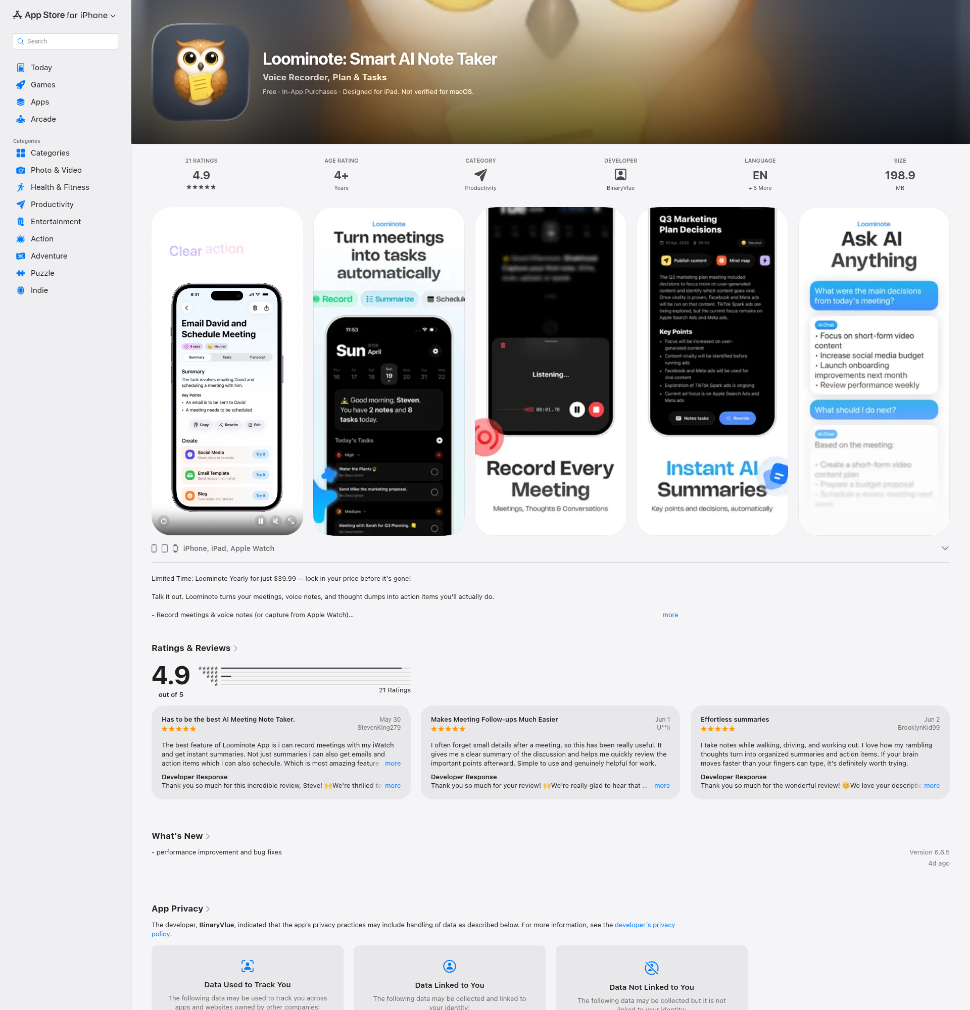 Landing page screenshot for apps.apple.com, 1920 by 2000 pixels