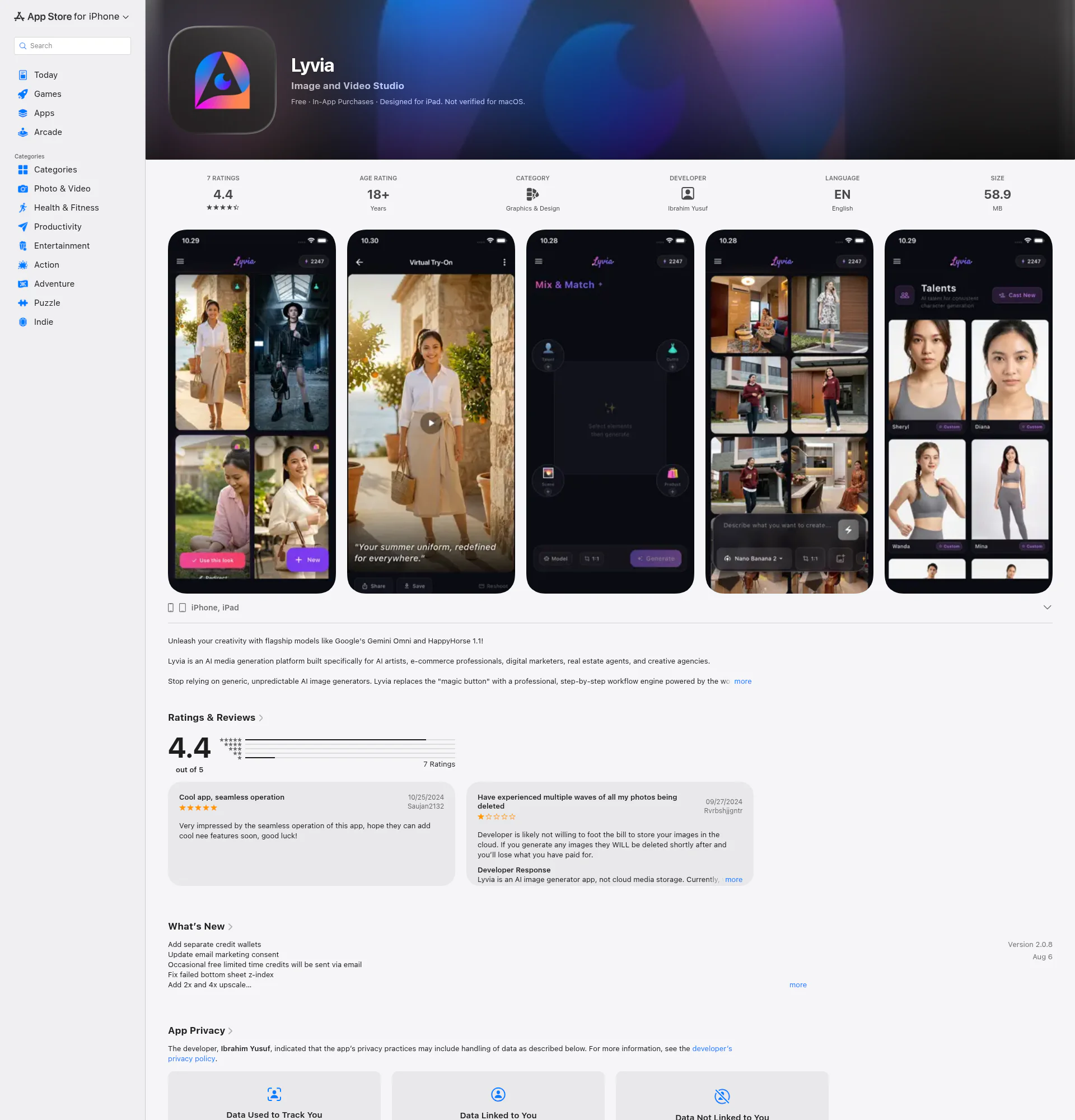 Lyvia landing page
