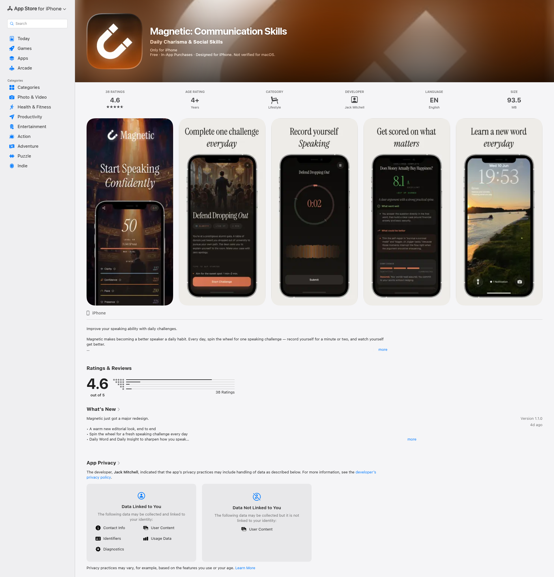 Landing page screenshot for apps.apple.com, 1920 by 2000 pixels