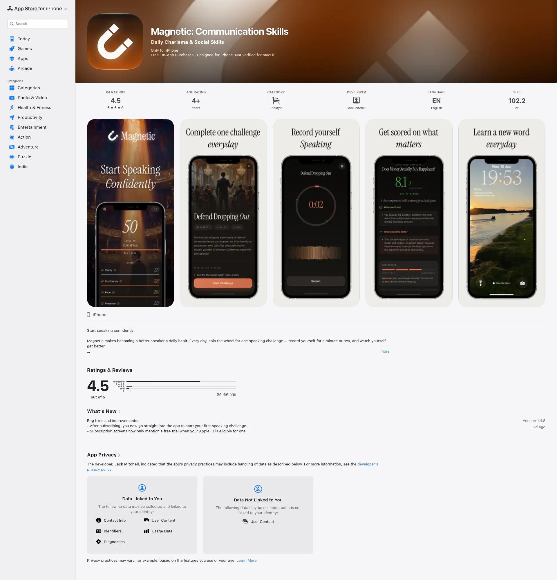 Magnetic landing page