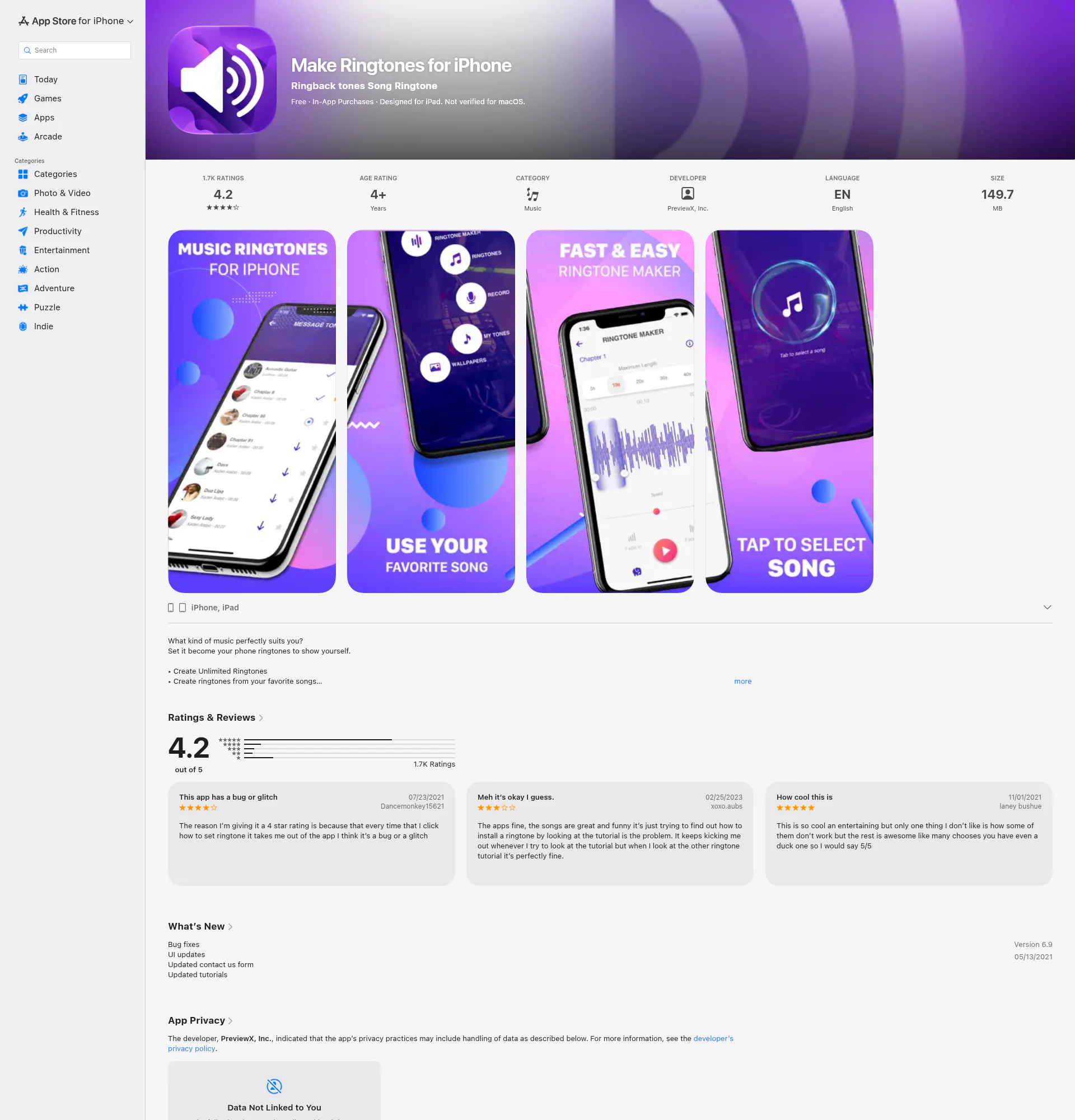 Make Ringtones for iPhone landing page