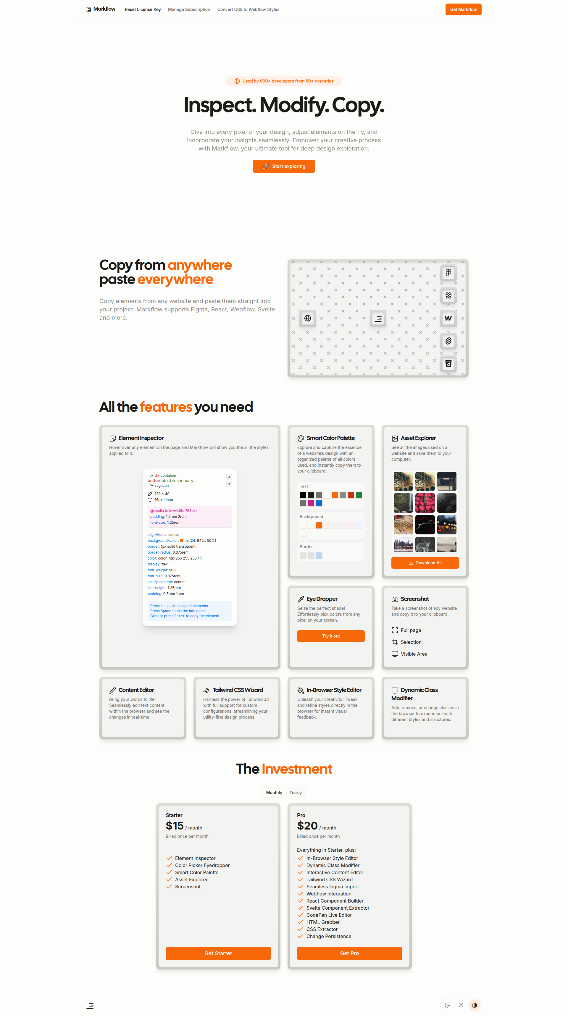 Landing page screenshot for markflow.app, 1920 by 3439 pixels