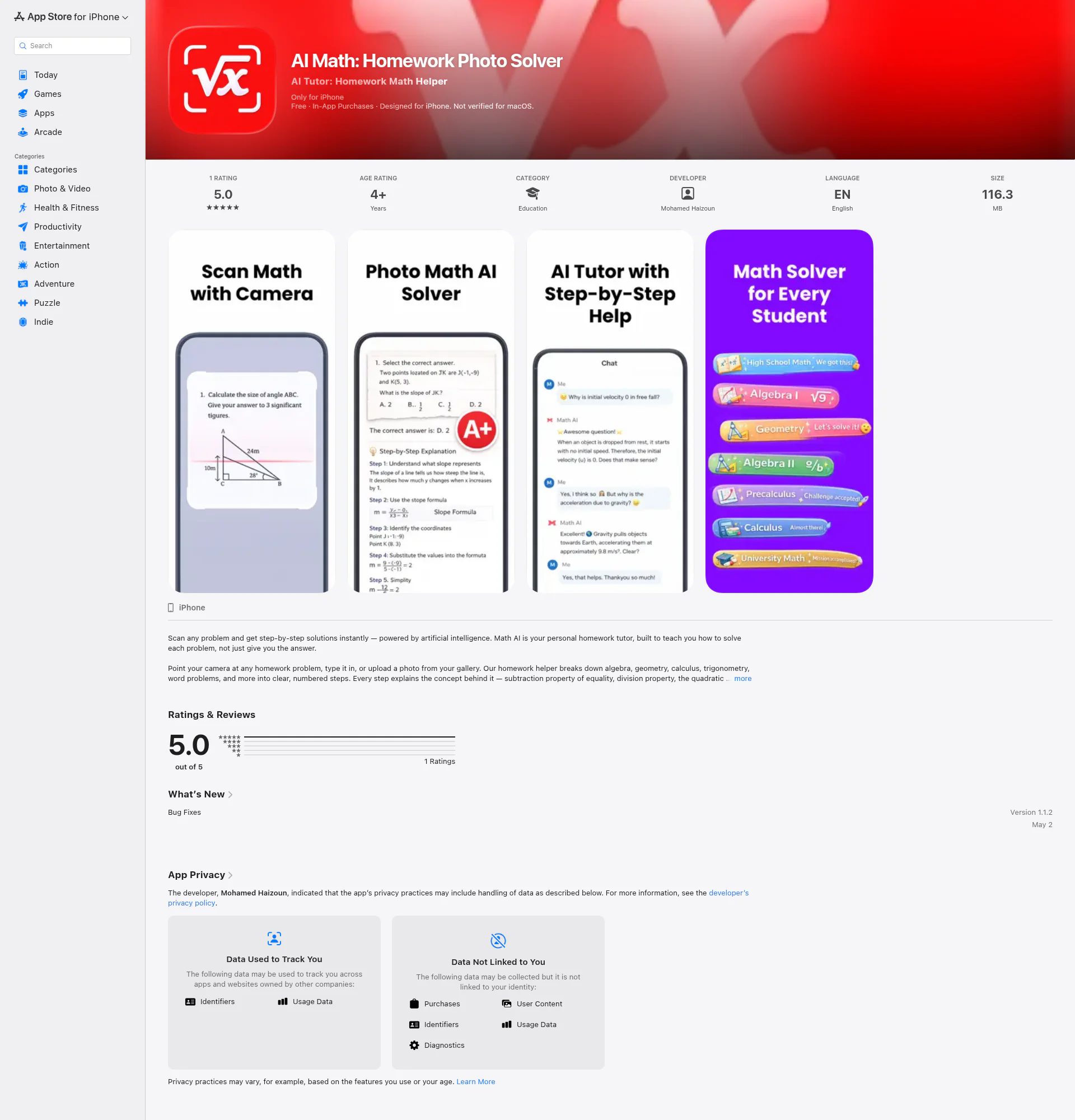 Math Solver landing page