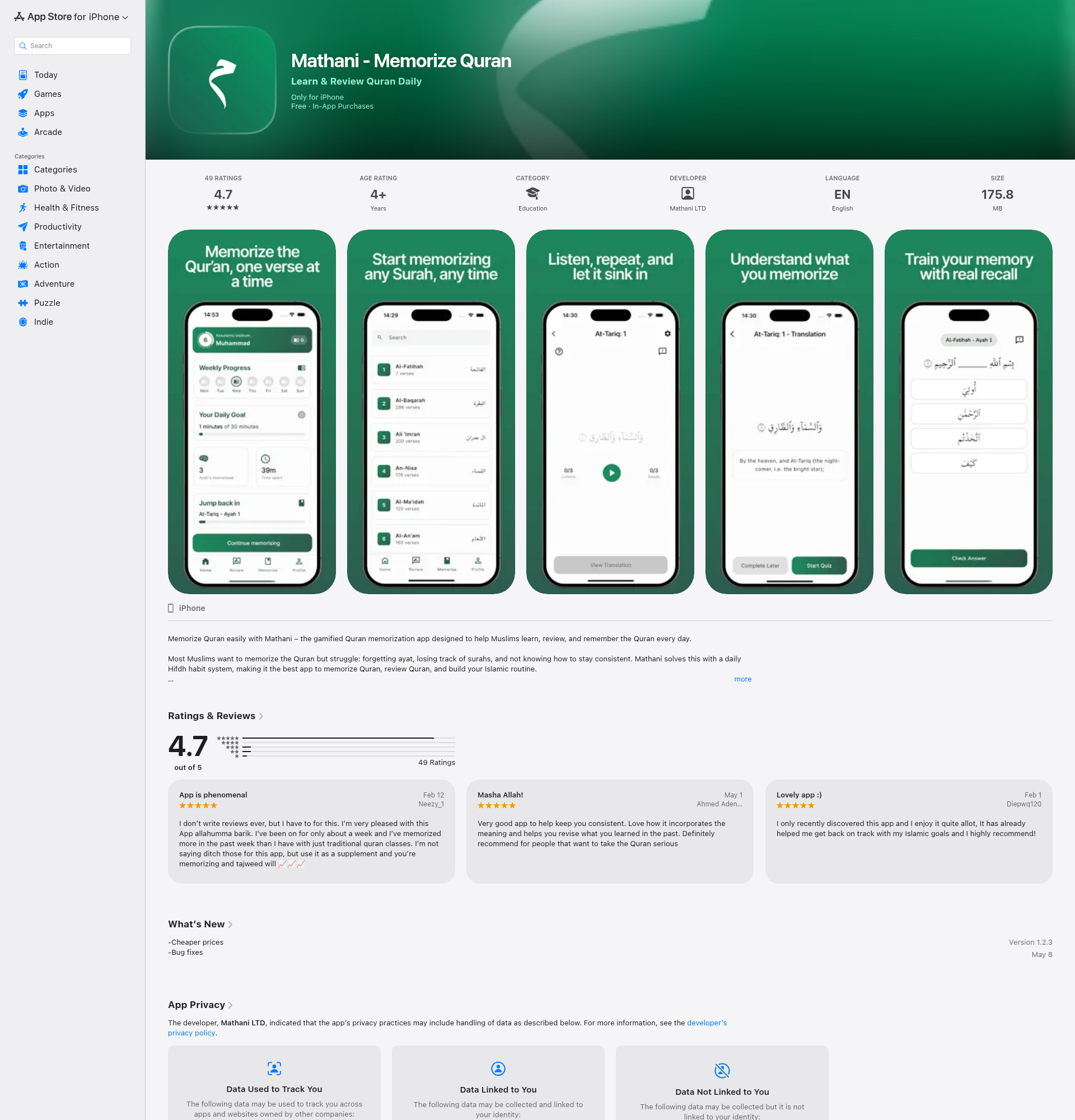 Landing page screenshot for apps.apple.com, 1920 by 2000 pixels