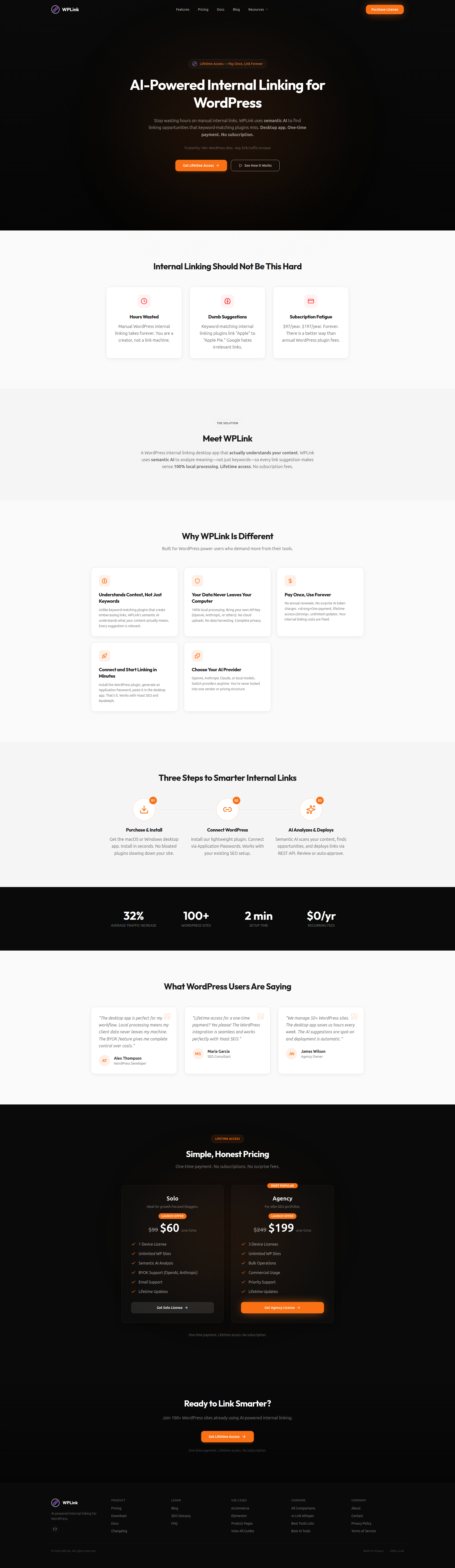 Landing page screenshot for meshr.link, 1920 by 6613 pixels