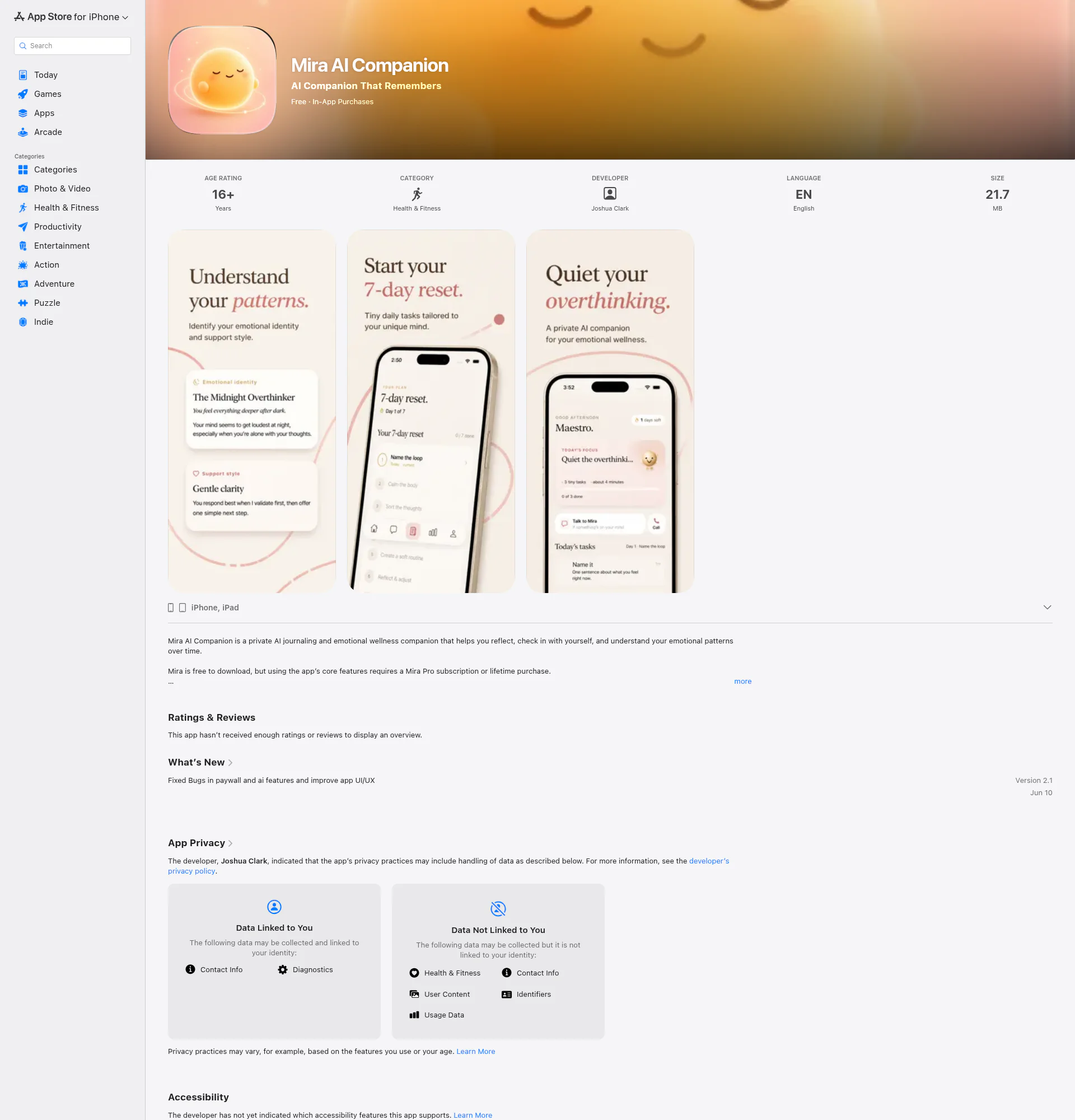 Mira ai landing page