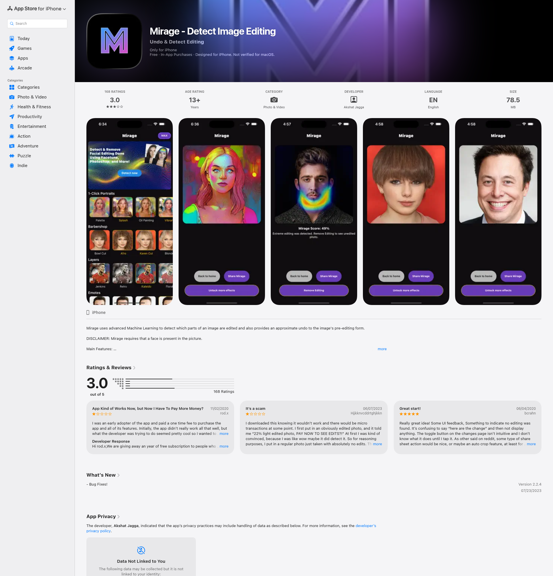 Landing page screenshot for apps.apple.com, 1920 by 2000 pixels