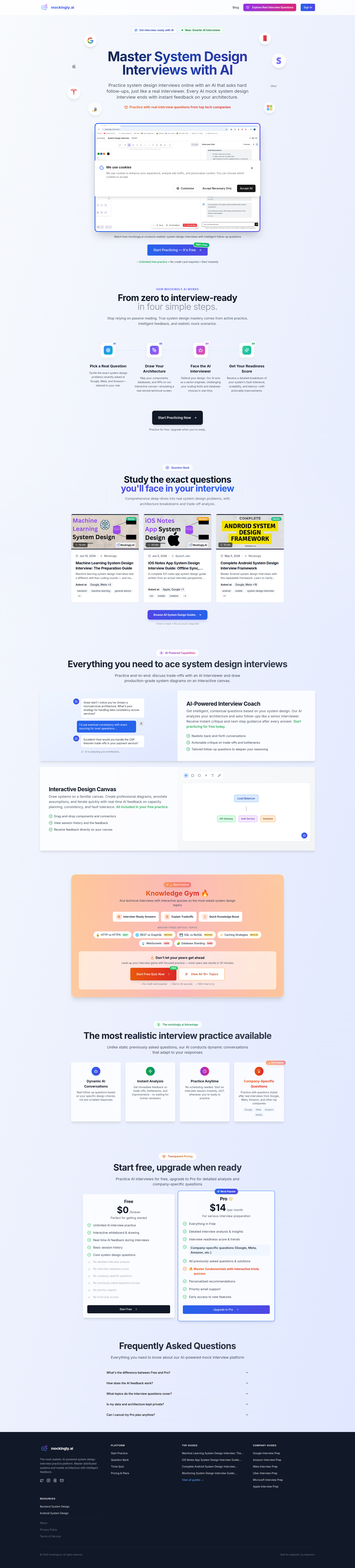 Landing page screenshot for mockingly.ai, 1920 by 8472 pixels