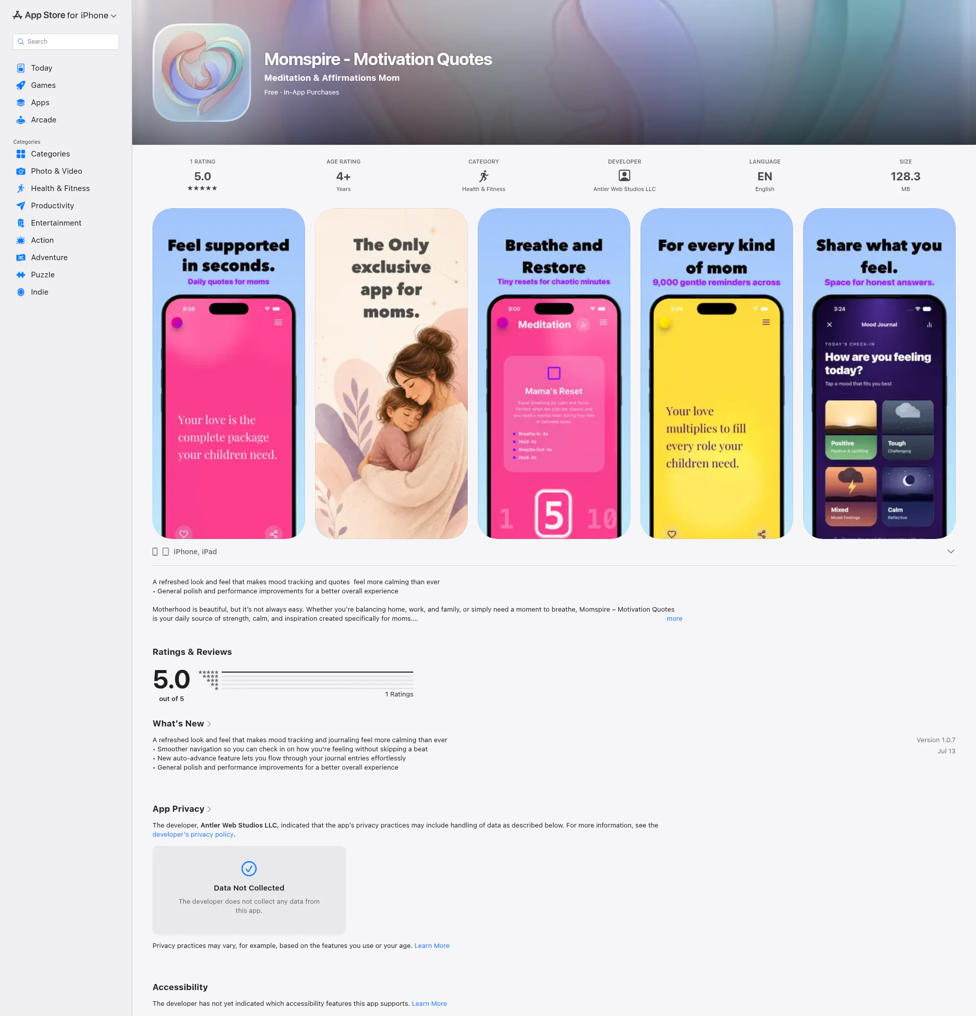 Momspire - Motivation Quotes landing page