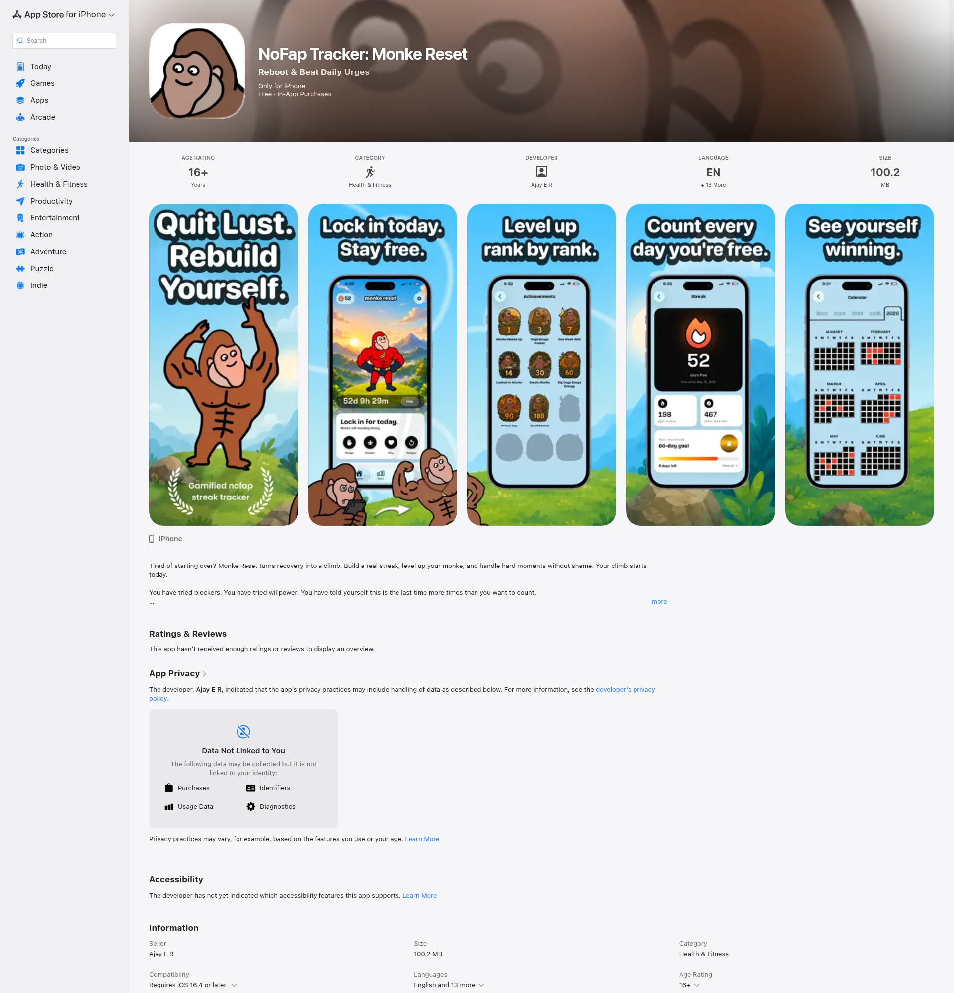 Monke Reset landing page