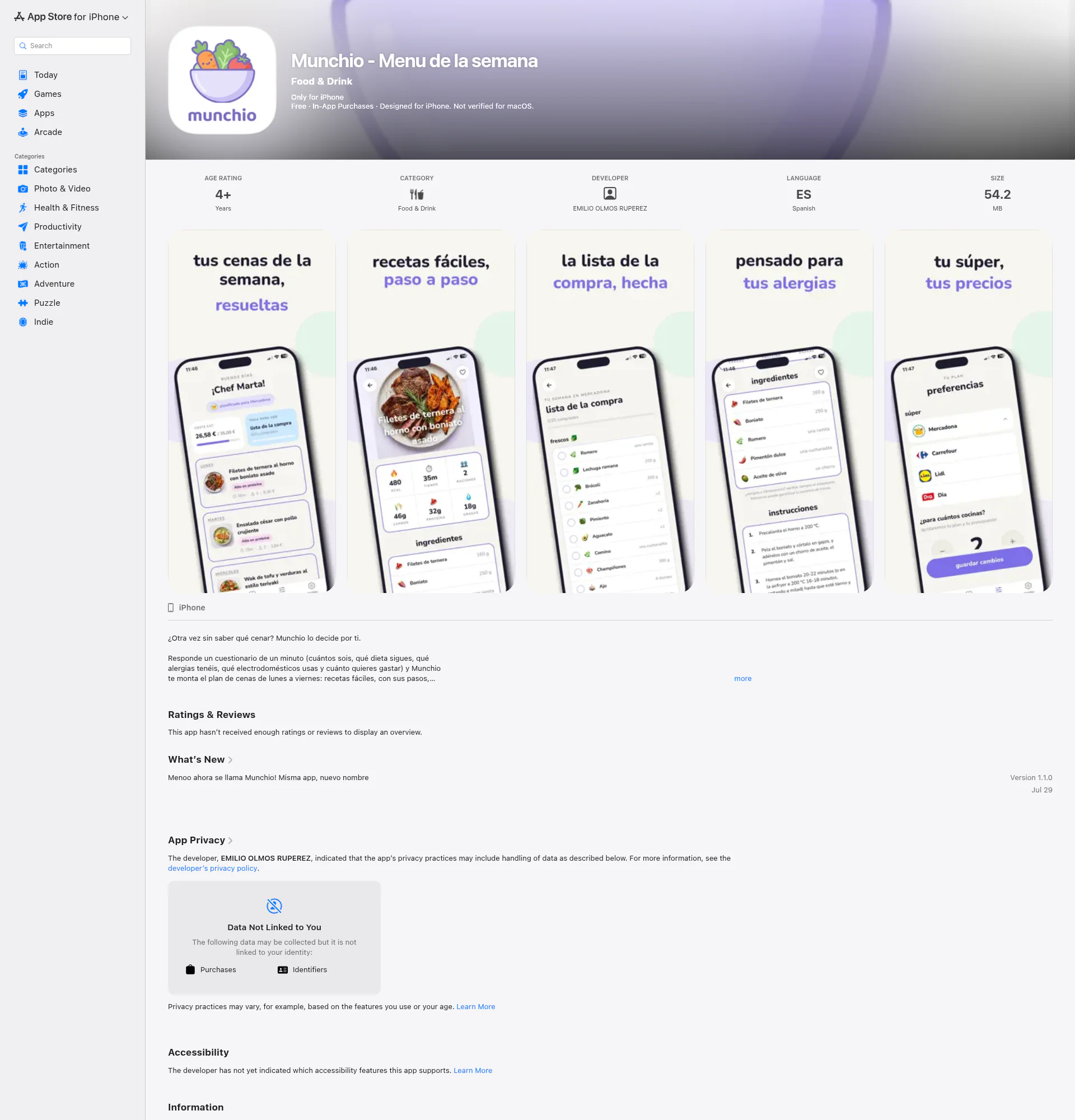 Munchio landing page