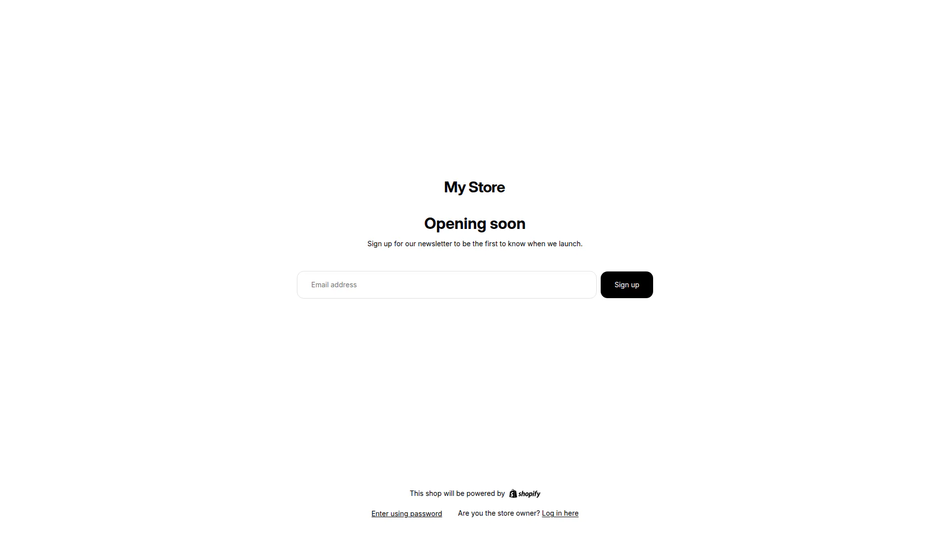My Store landing page