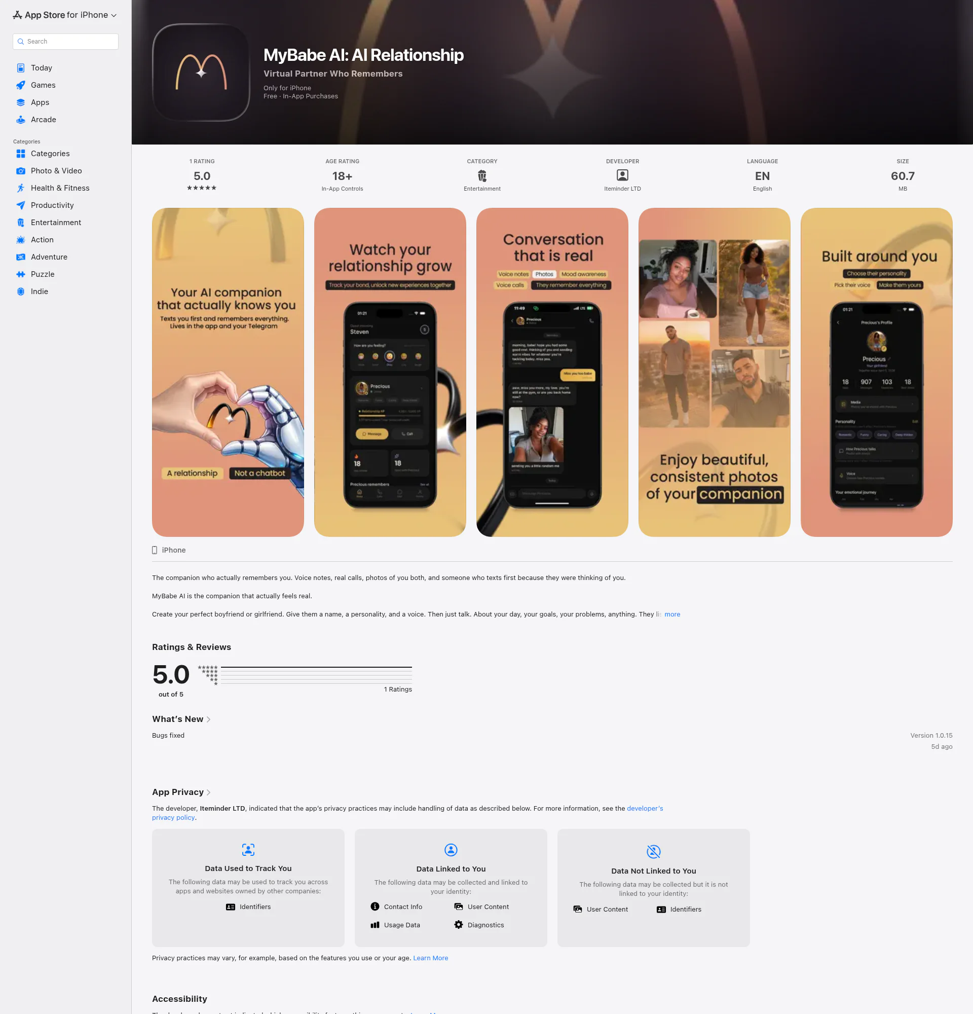 MyBabe AI landing page