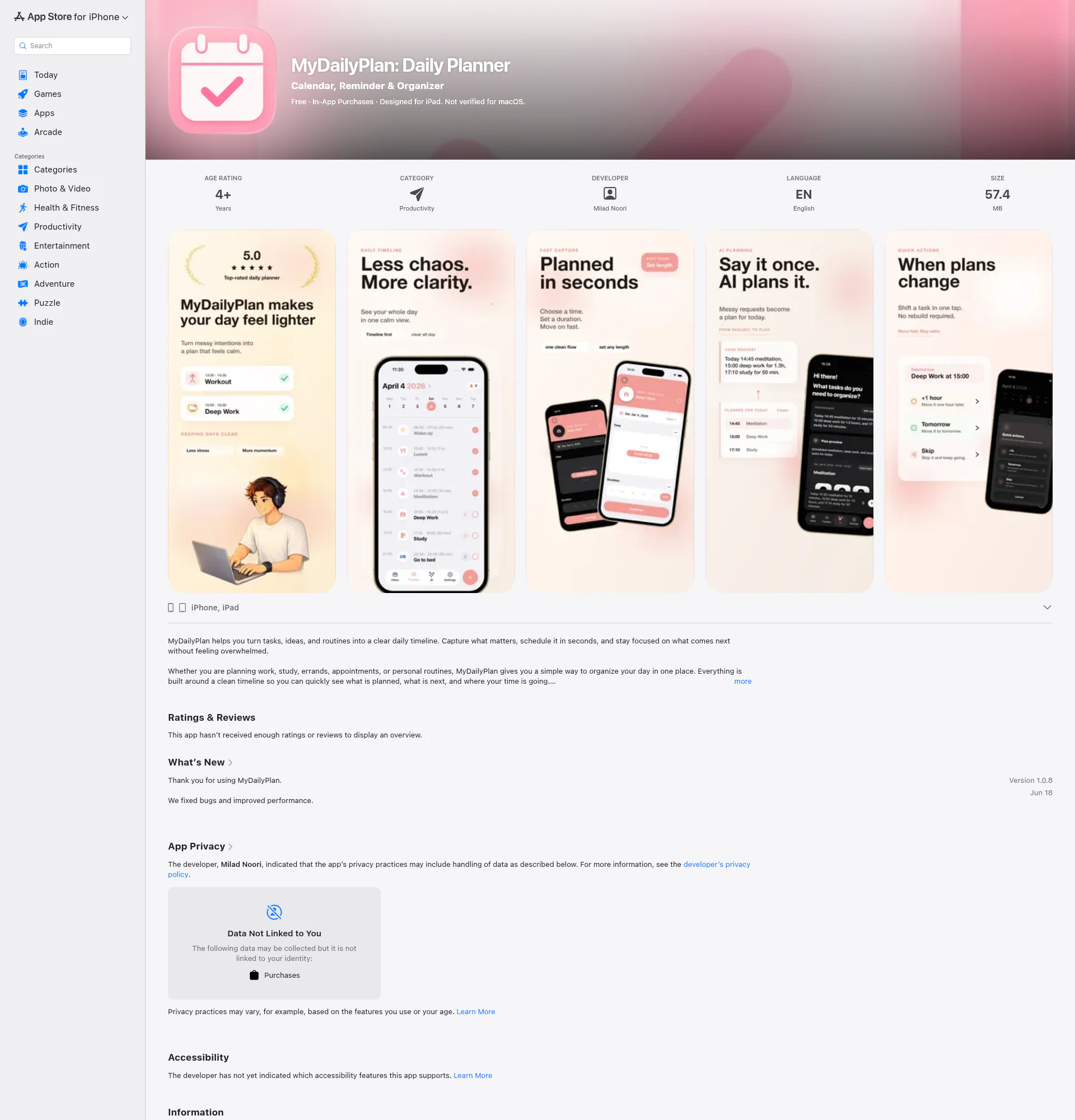 MyDailyPlanner landing page