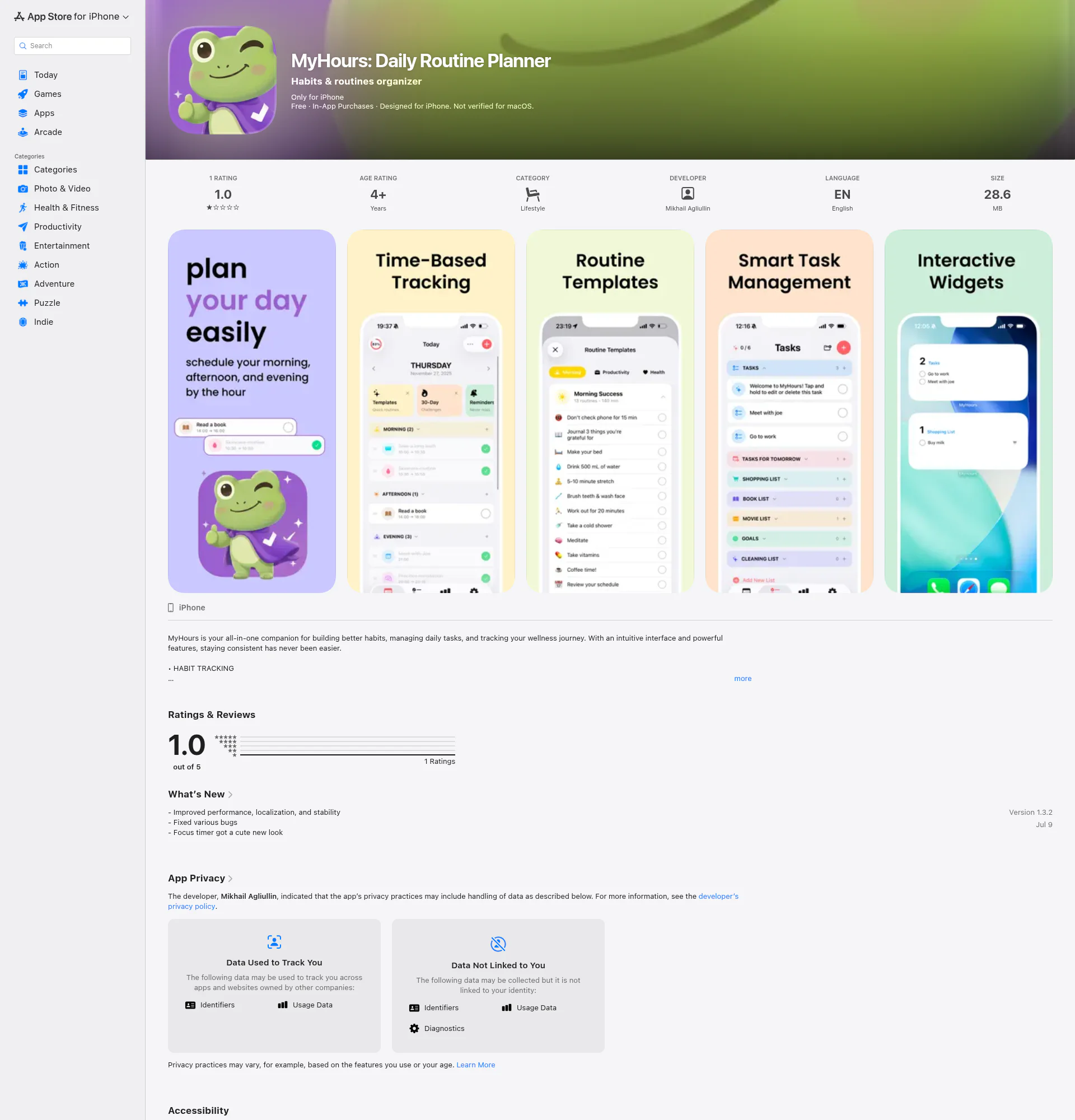 MyHours landing page