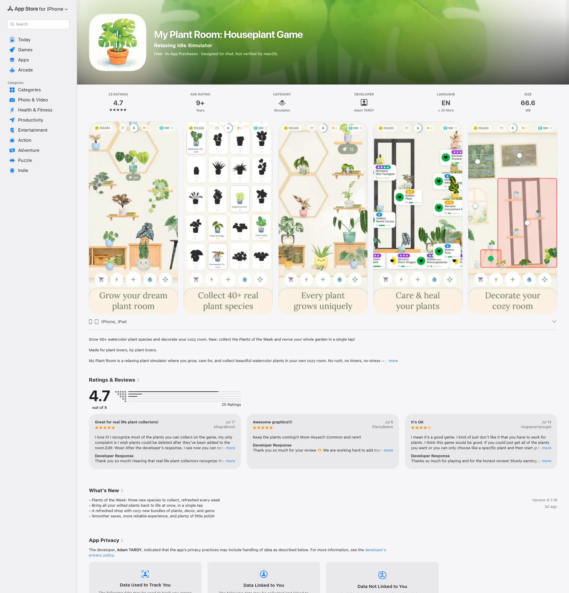 MyPlantRoom landing page