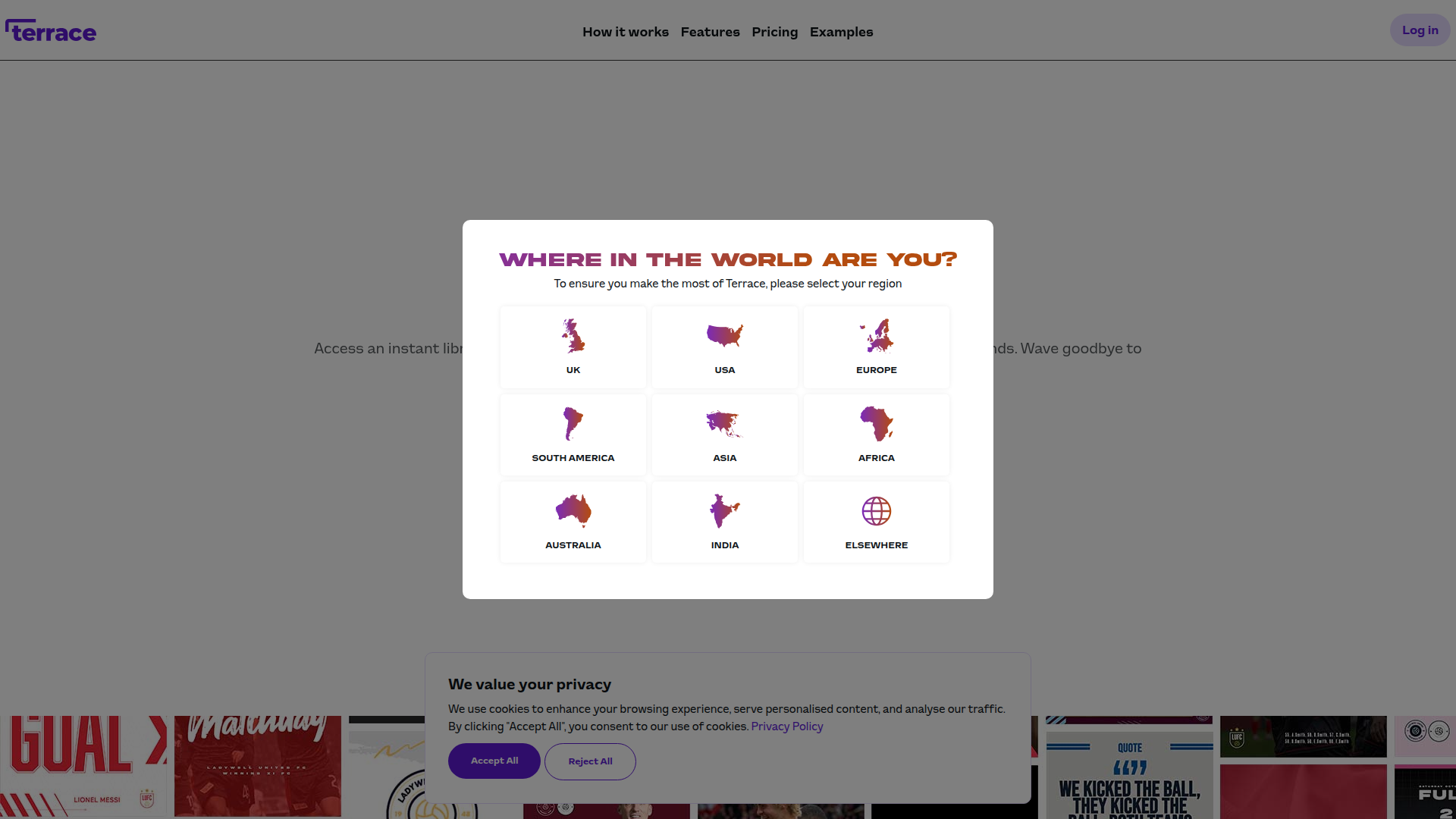 Landing page screenshot for myterrace.net, 1920 by 1080 pixels