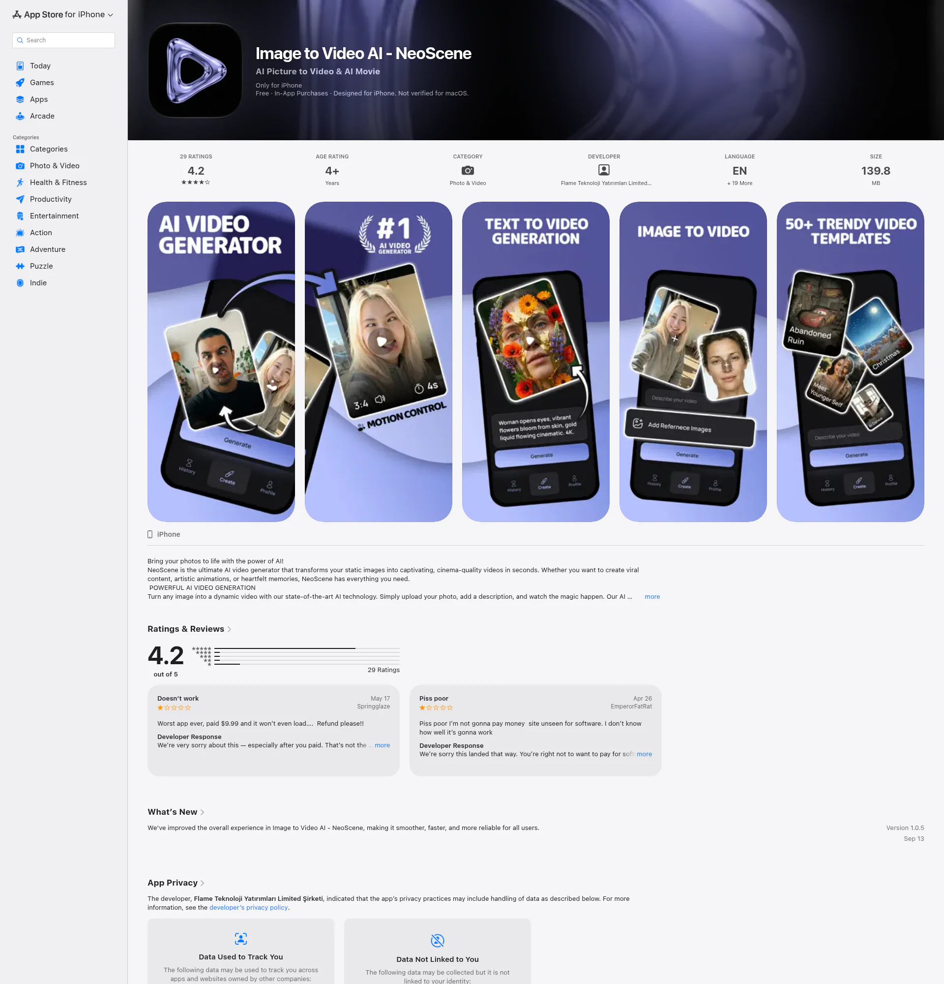NeoScene landing page