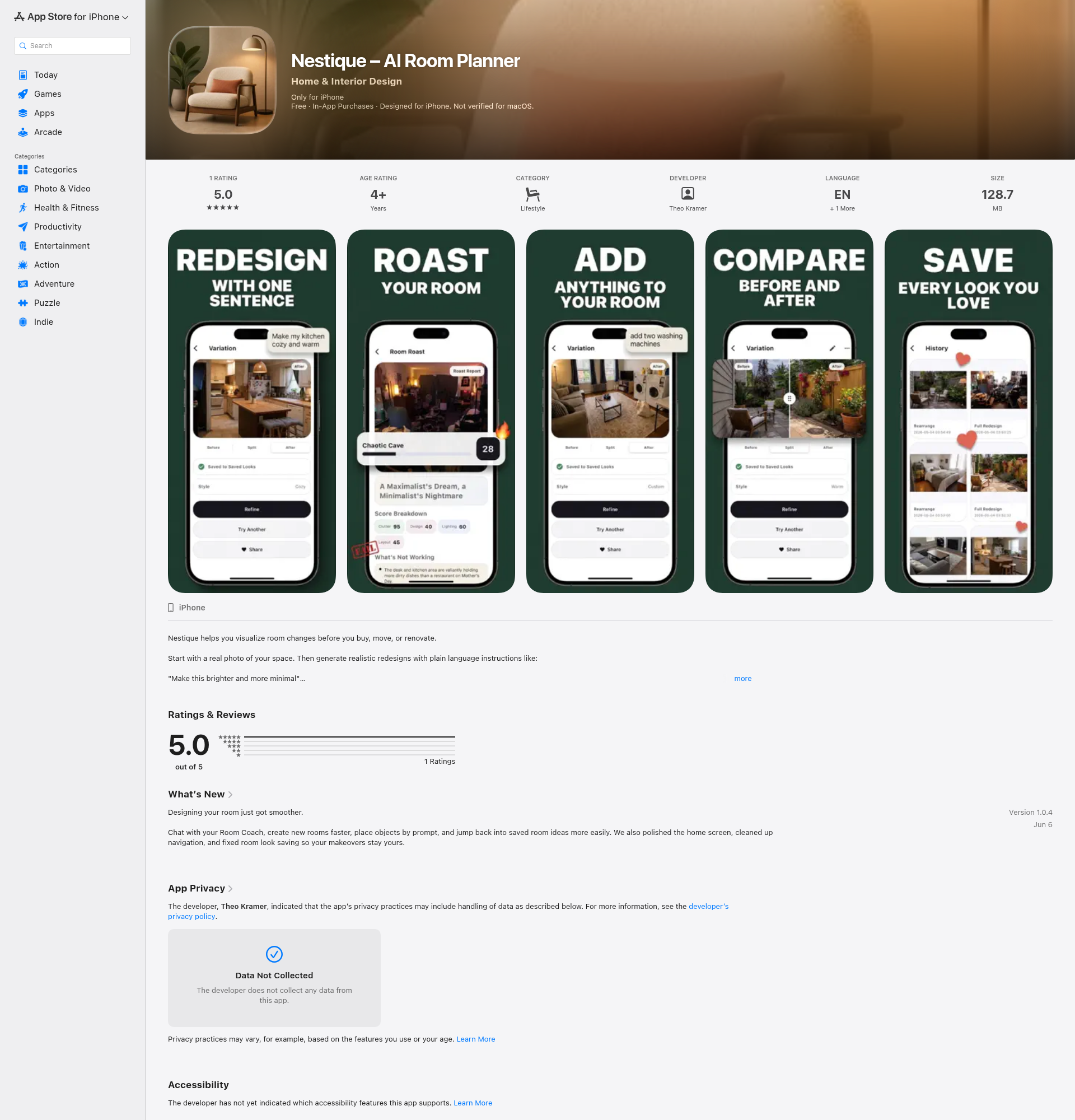 Landing page screenshot for apps.apple.com, 1920 by 2000 pixels