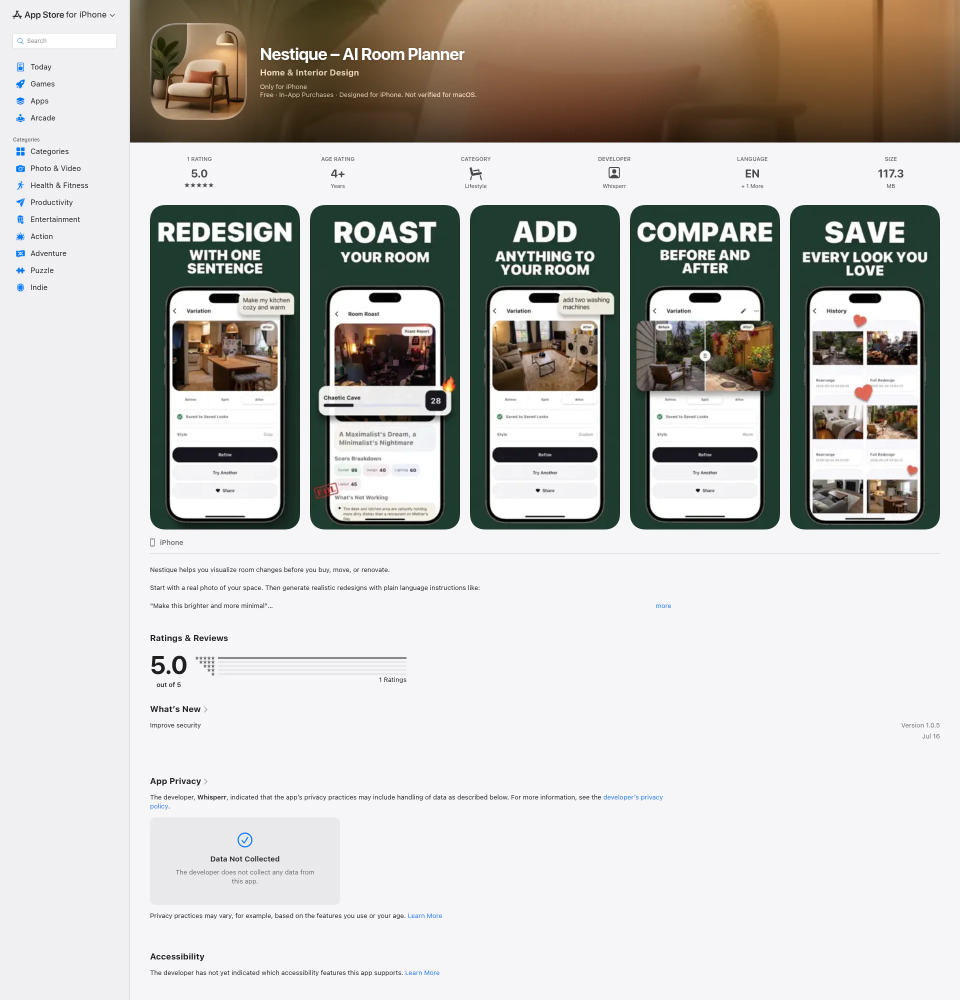 Nestique landing page
