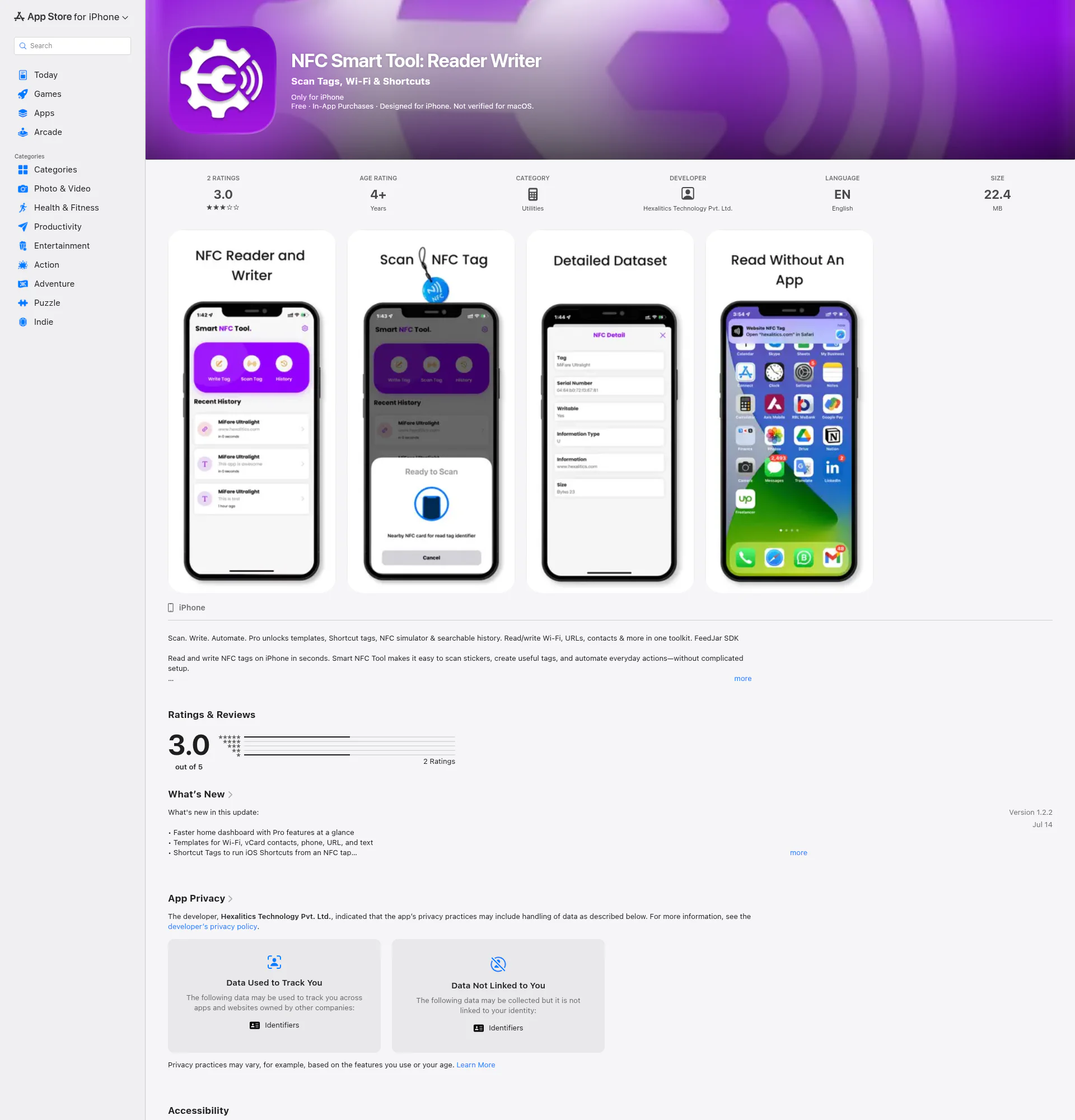 NFC Smart Tool landing page
