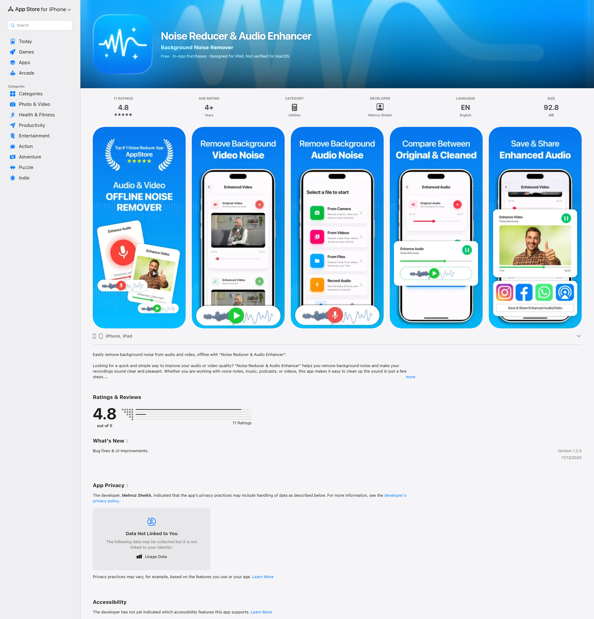 Landing page screenshot for apps.apple.com, 1920 by 2000 pixels