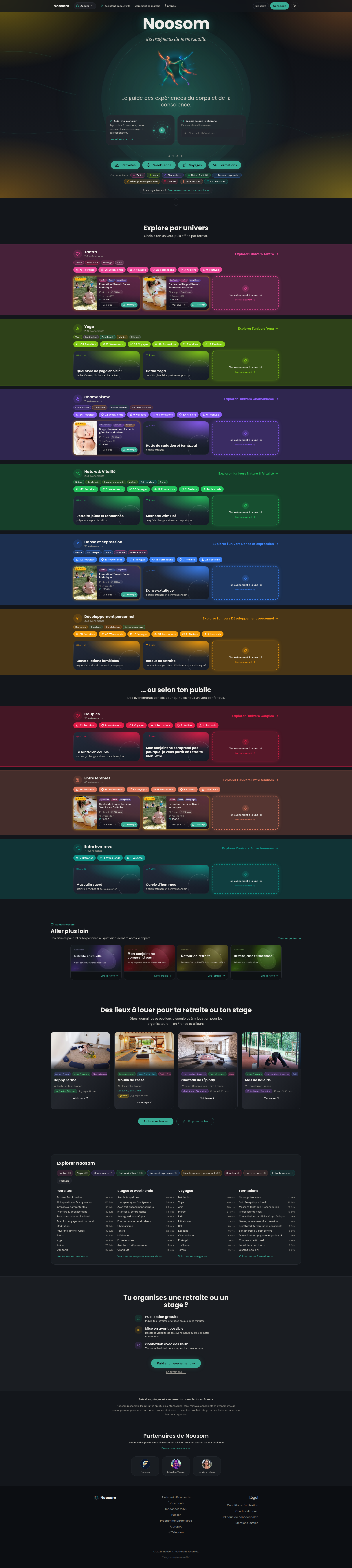 Landing page screenshot for noosom.app, 1920 by 8558 pixels
