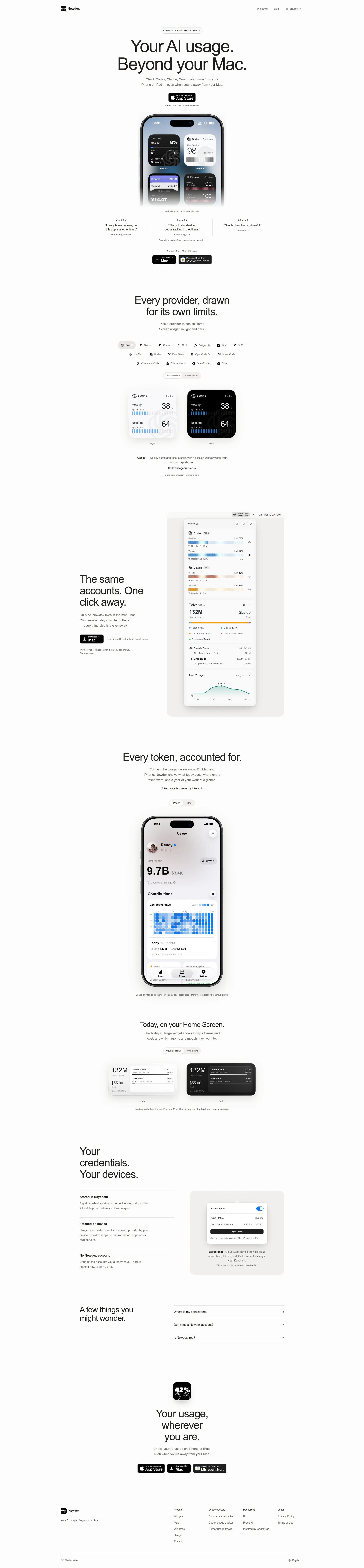 Nowdex - Check AI limit on your phone website
