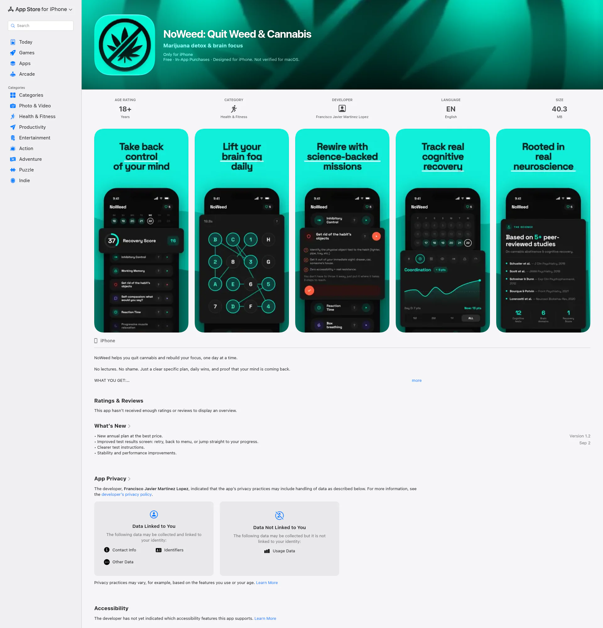 NoWeed landing page