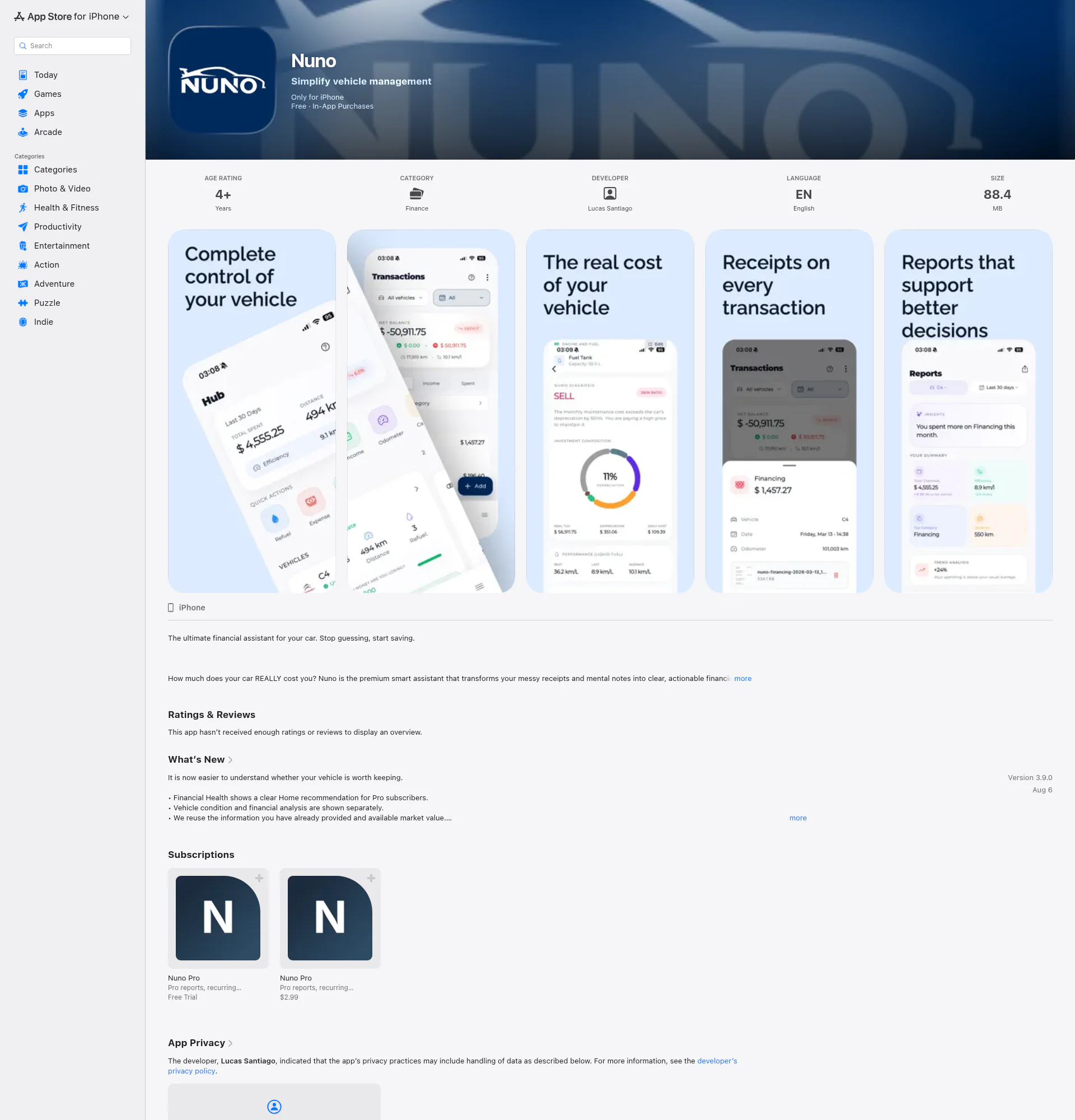 Nuno landing page