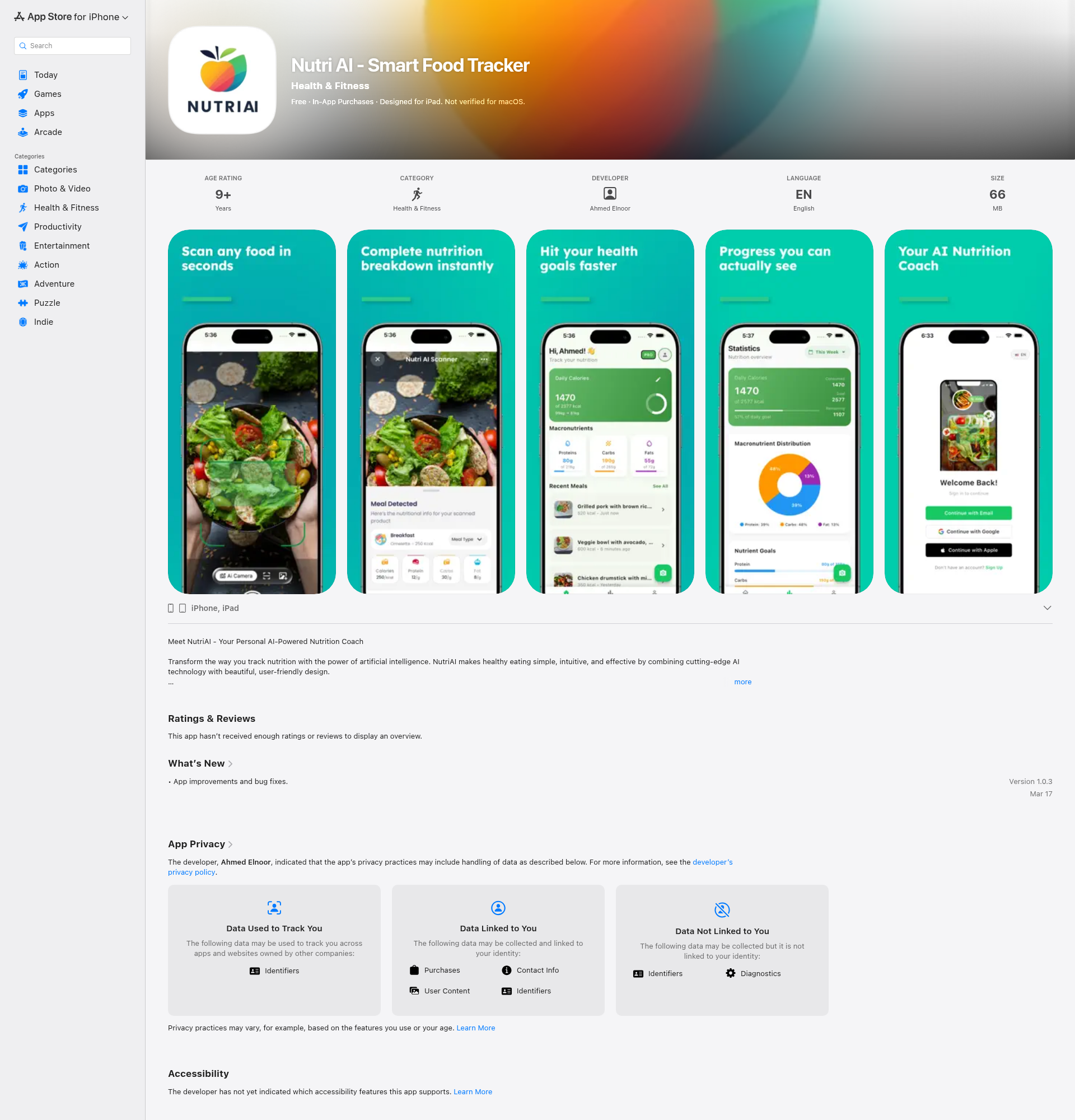 Landing page screenshot for apps.apple.com, 1920 by 2000 pixels