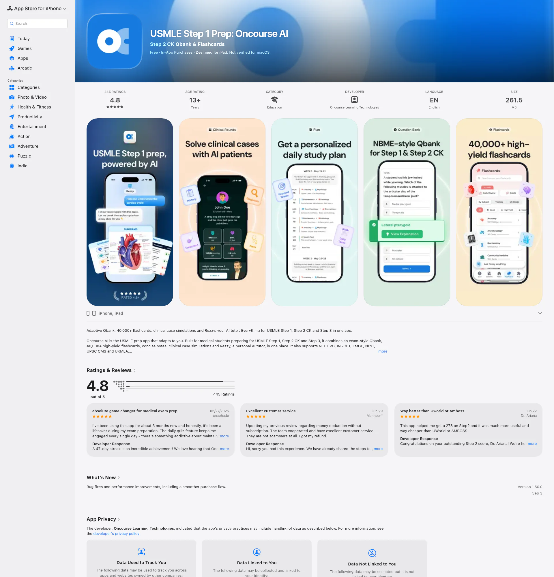 Oncourse AI landing page