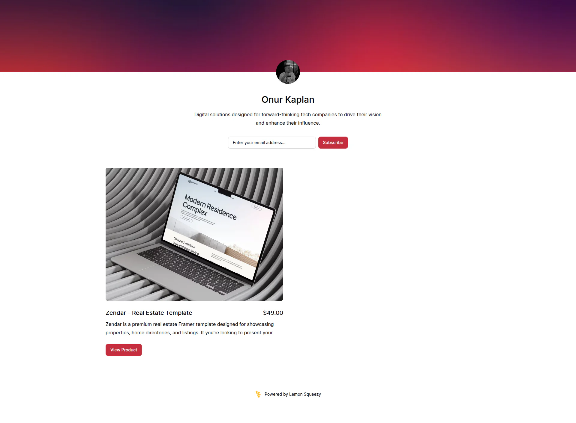Onur Kaplan landing page