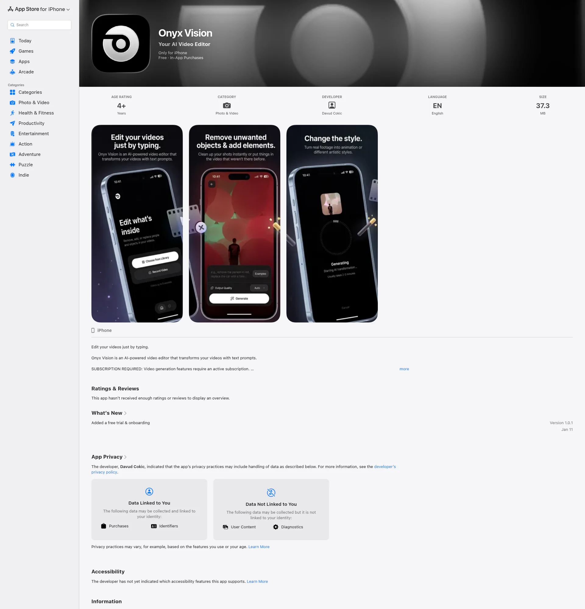 OnyxVision landing page