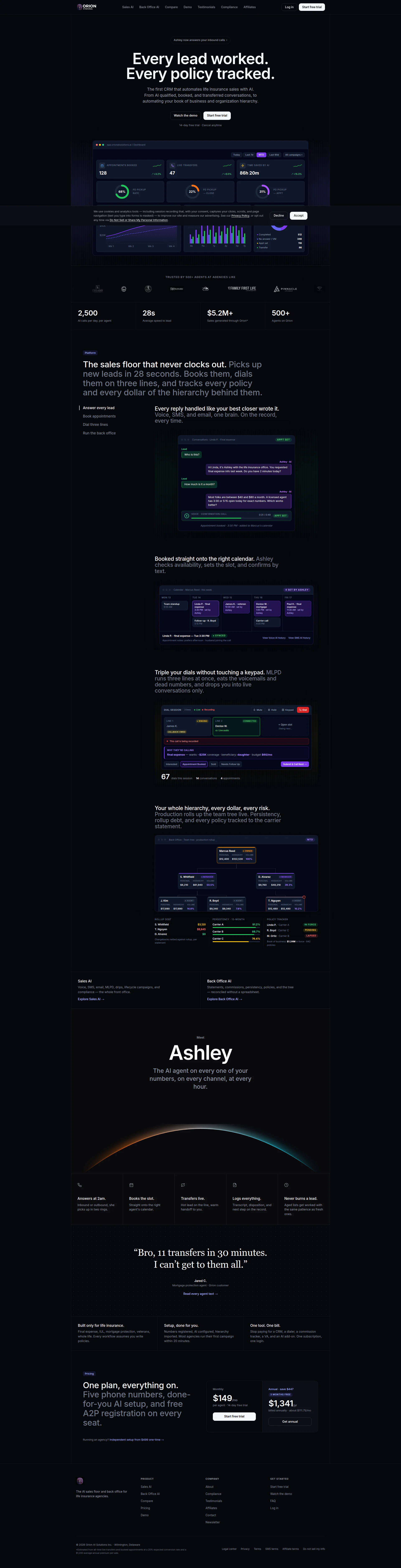 Orion AI Solutions Inc. website
