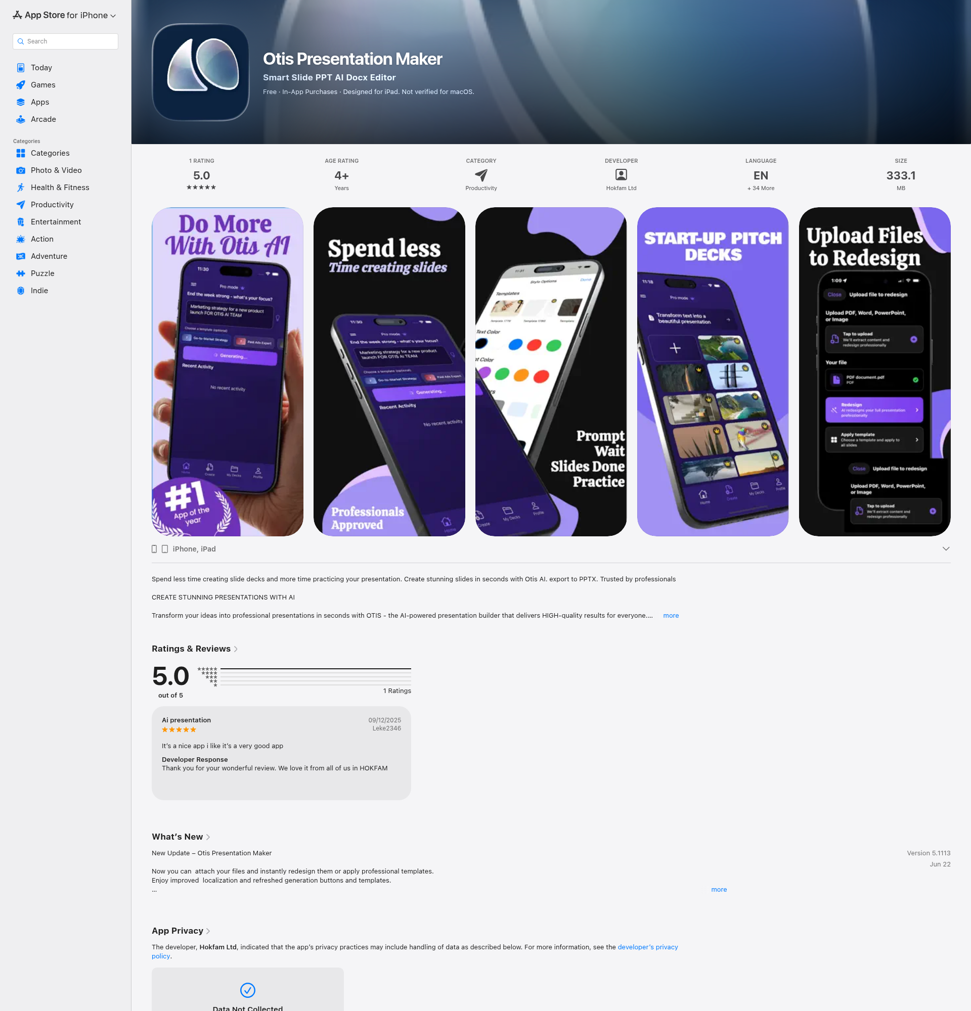 Landing page screenshot for apps.apple.com, 1920 by 2000 pixels