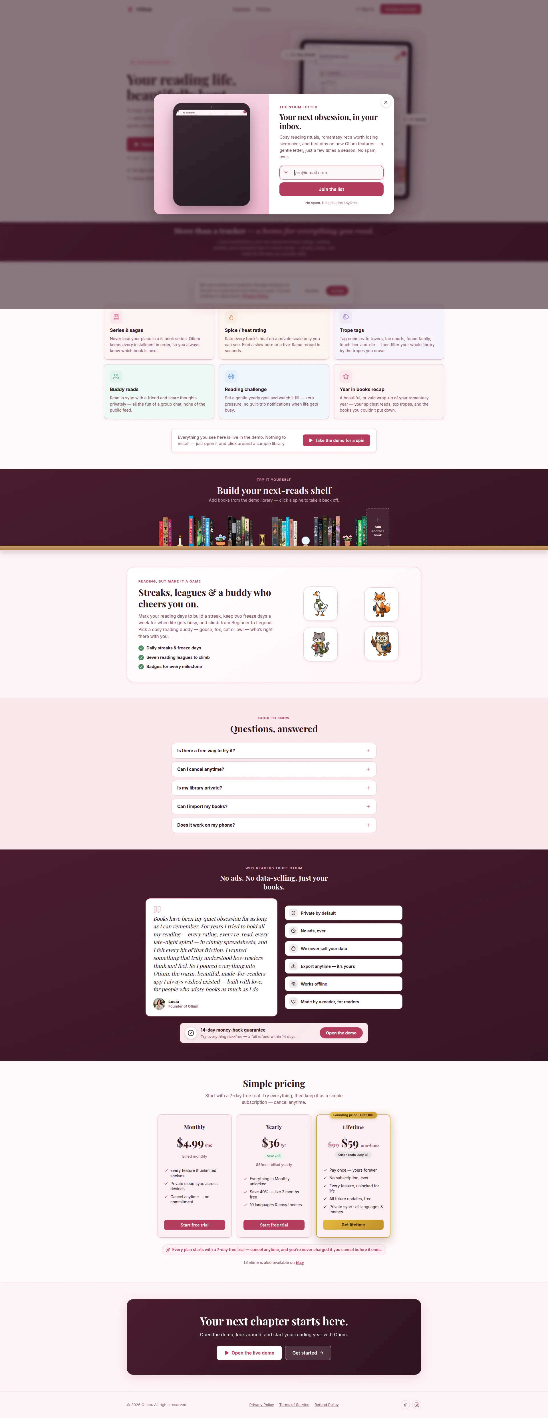 Otium Library website