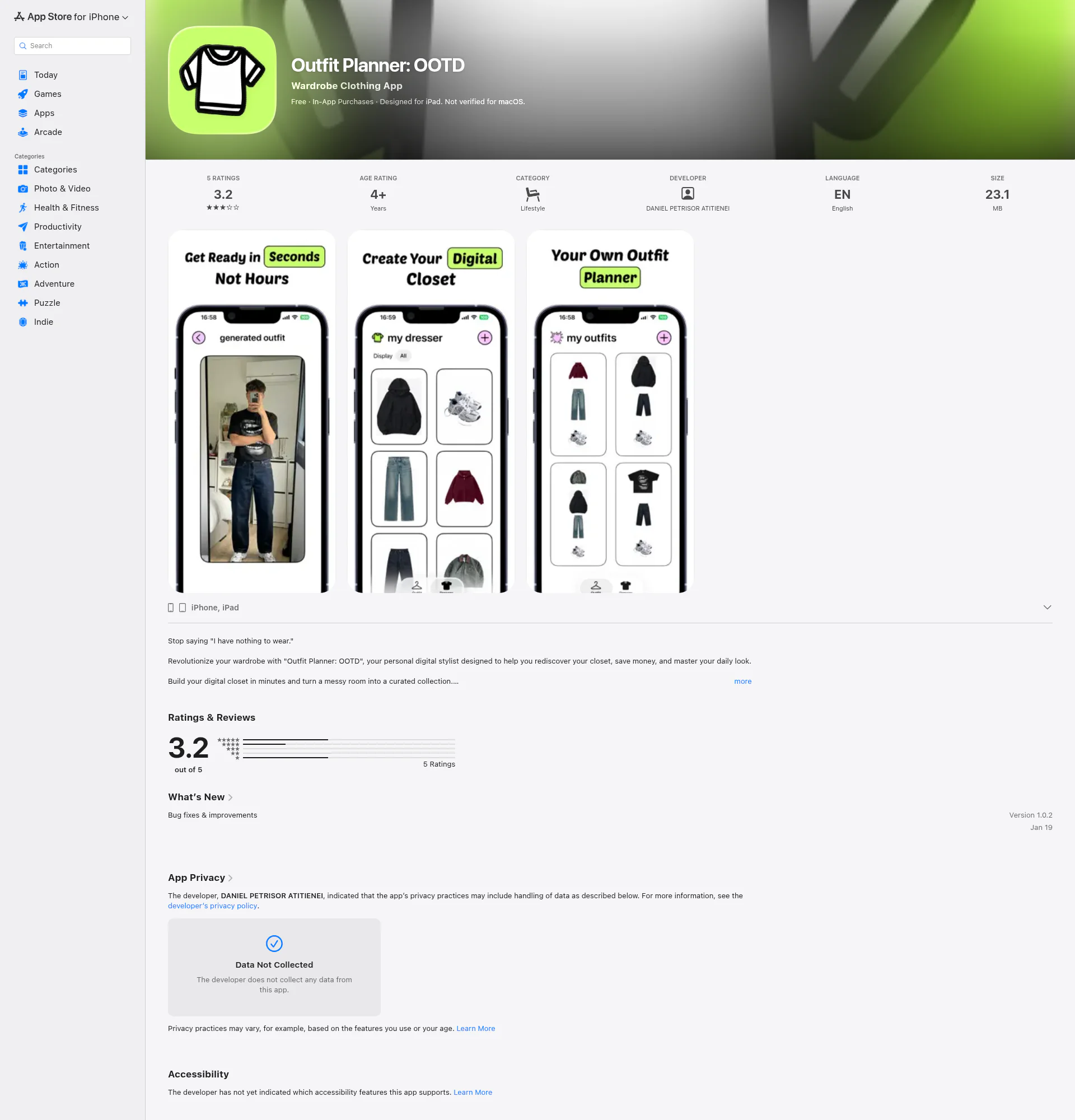 Outfit Maker: OOTD landing page
