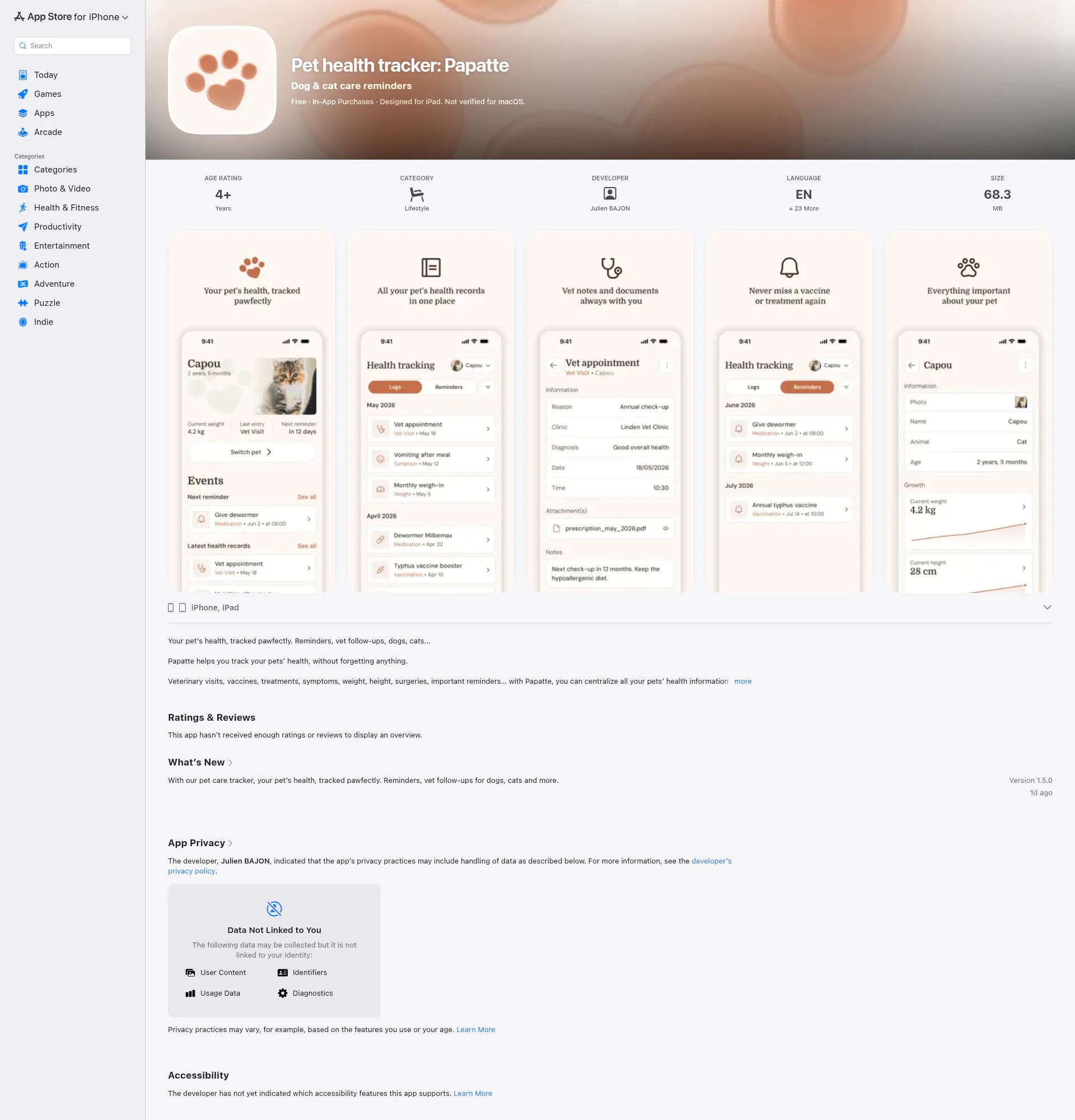 Papatte landing page