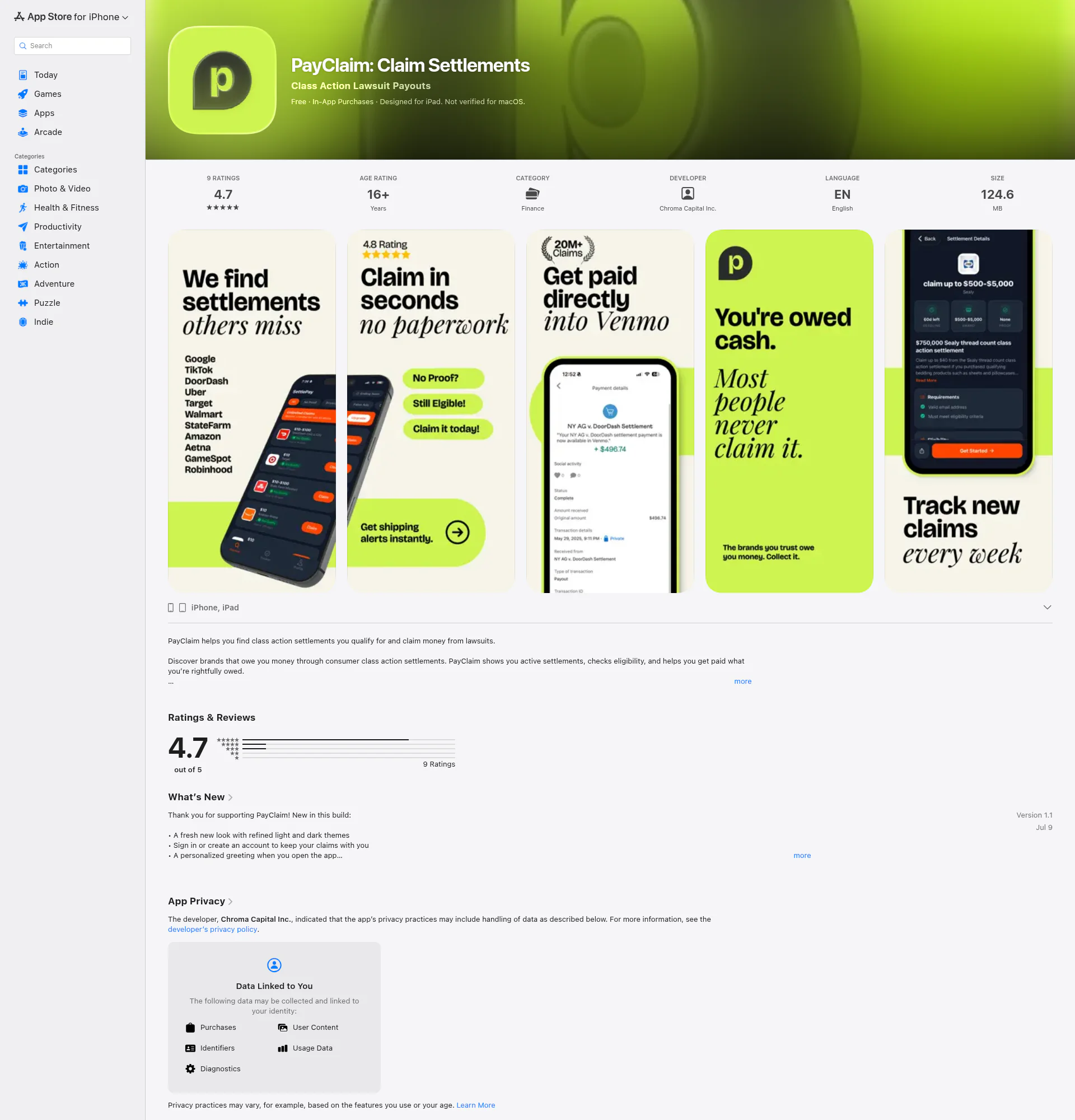 PayClaim landing page