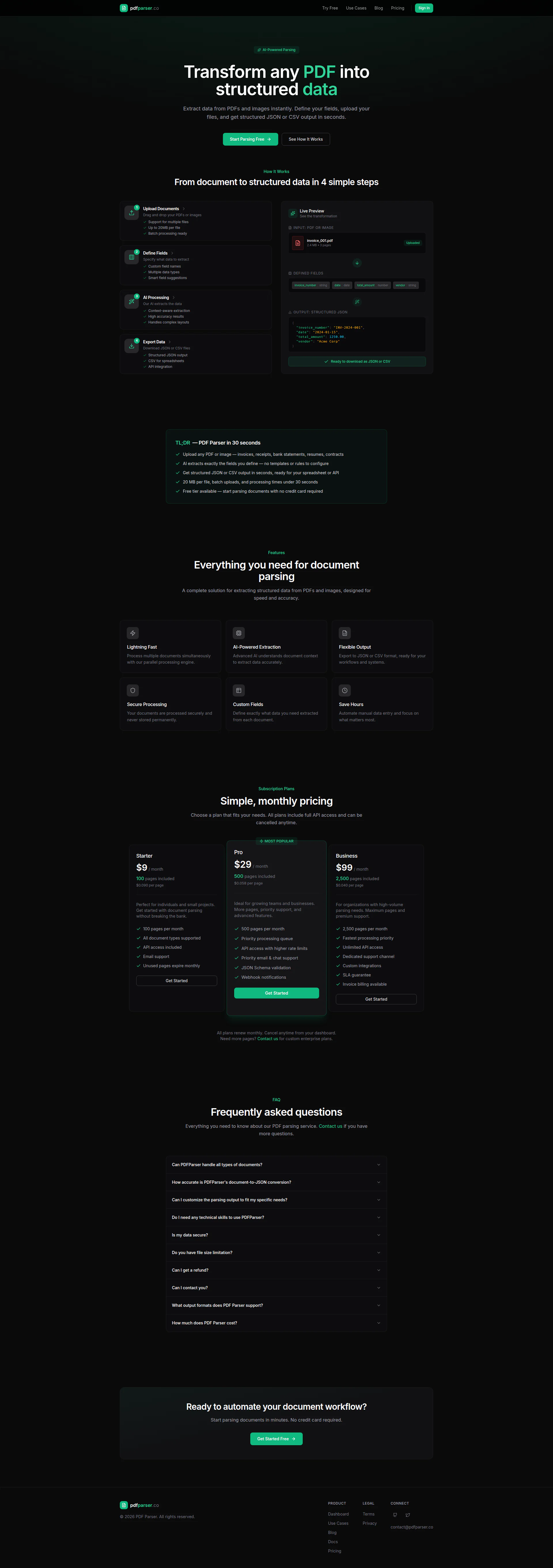 PDFParser website