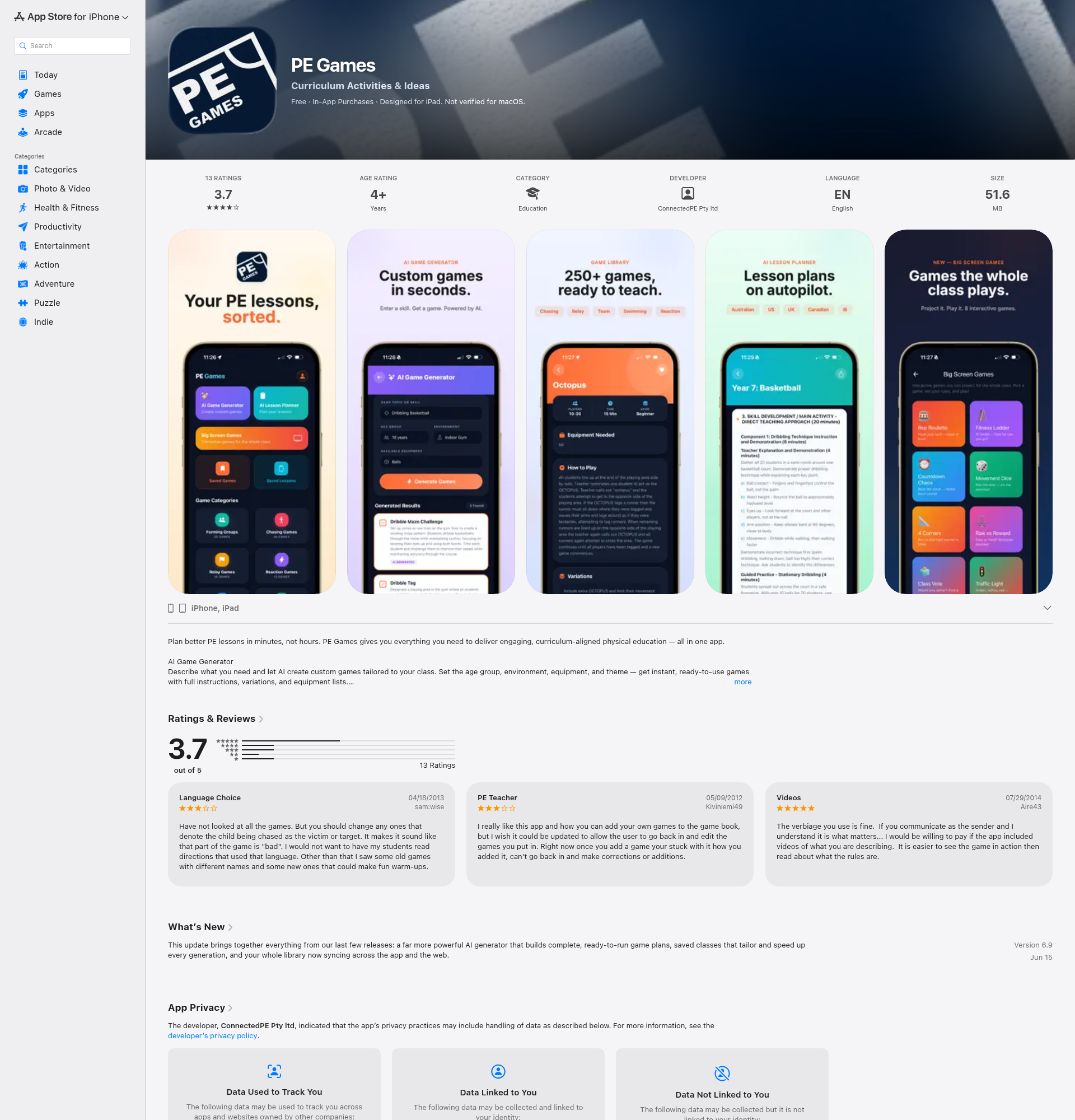Landing page screenshot for apps.apple.com, 1920 by 2000 pixels
