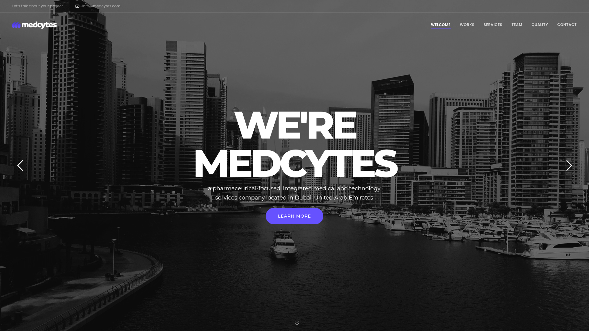 Landing page screenshot for medcytes.com, 1920 by 1080 pixels